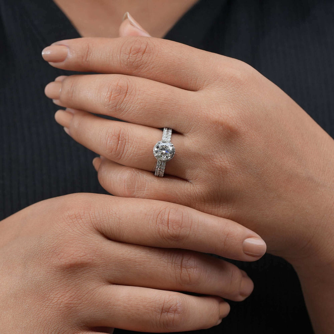 Hathaway Hidden Halo Double Row Diamond Ring