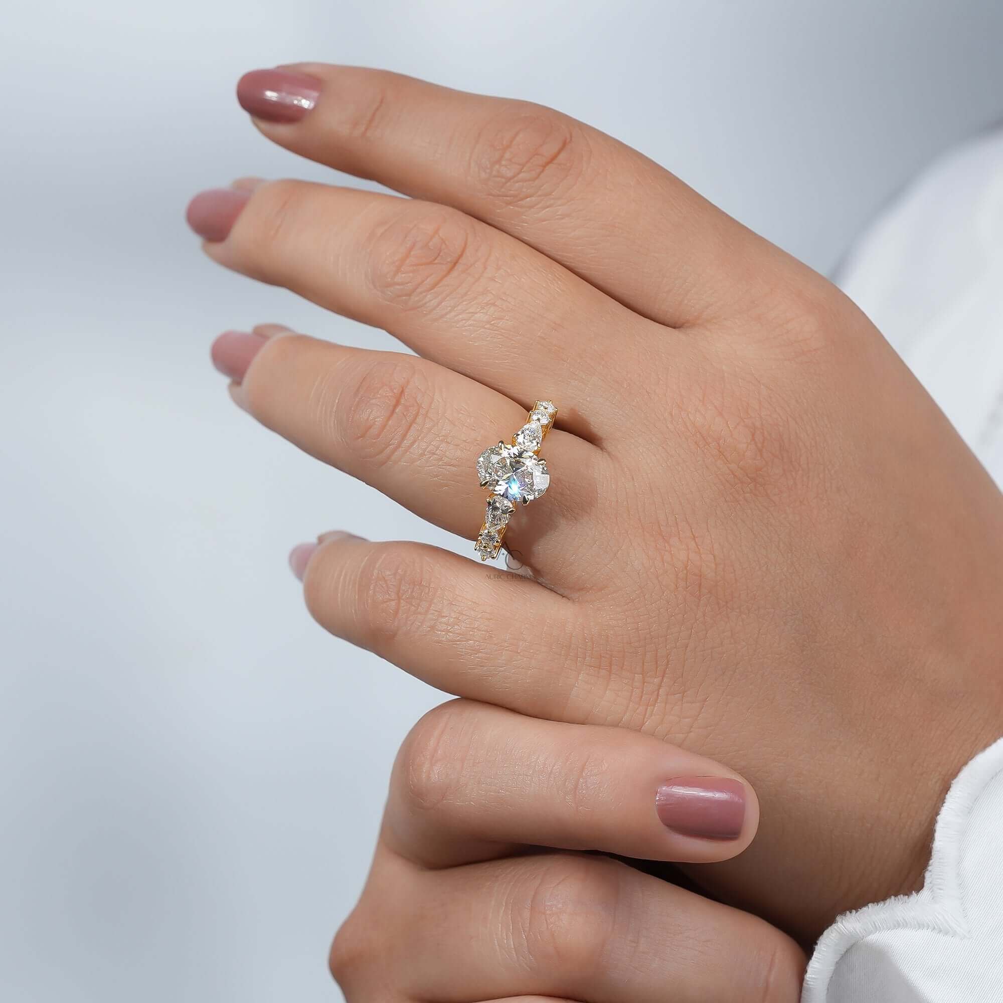 Lumina Oval Pavé Halo Diamond Ring