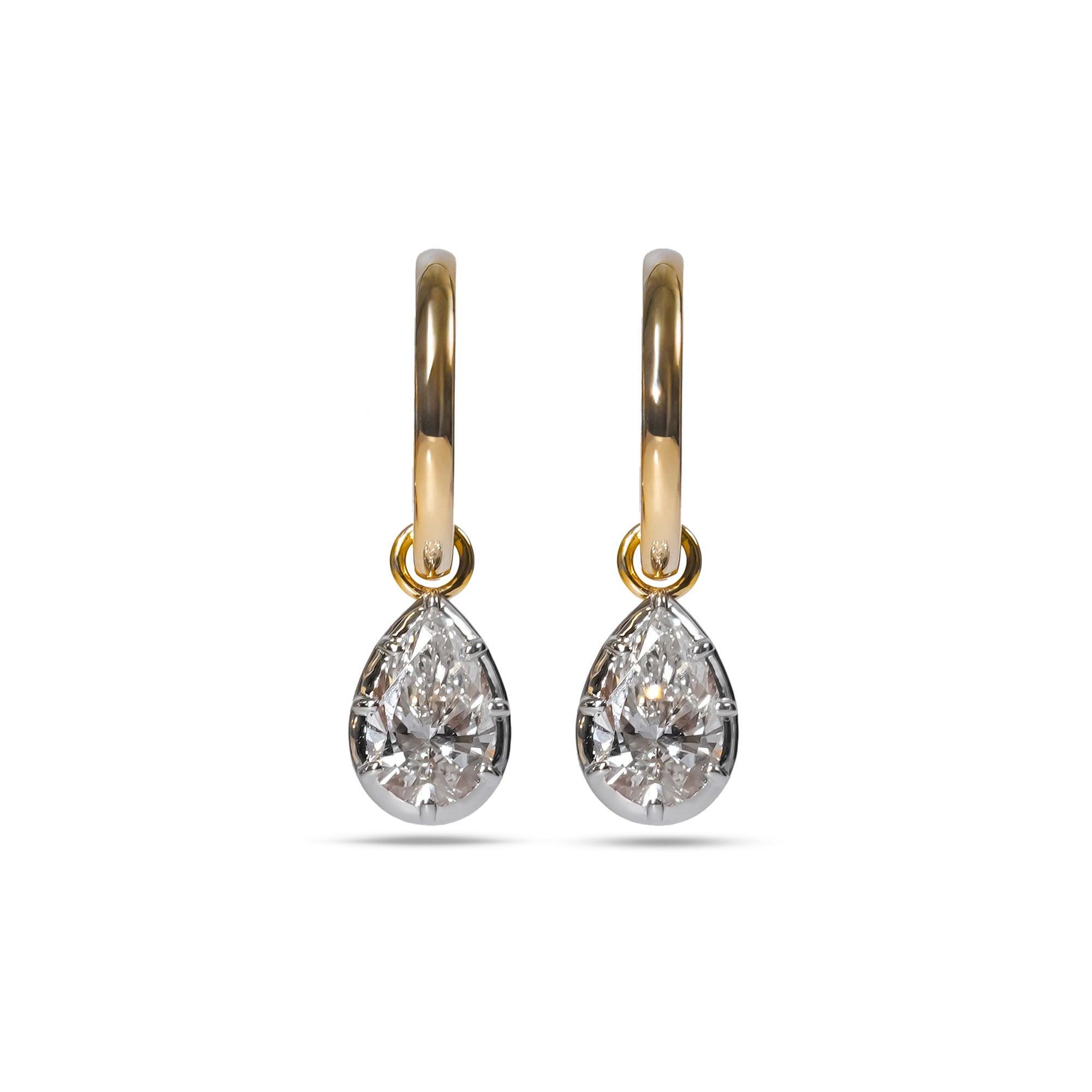 Double Teardrop Pear Diamond Drop Earrings
