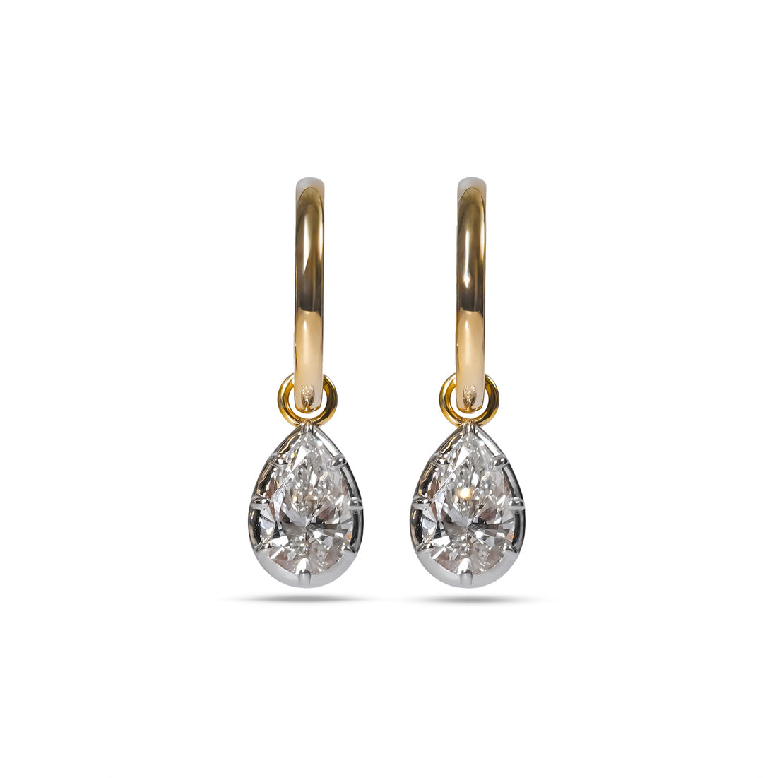 Double Teardrop Pear Diamond Drop Earrings