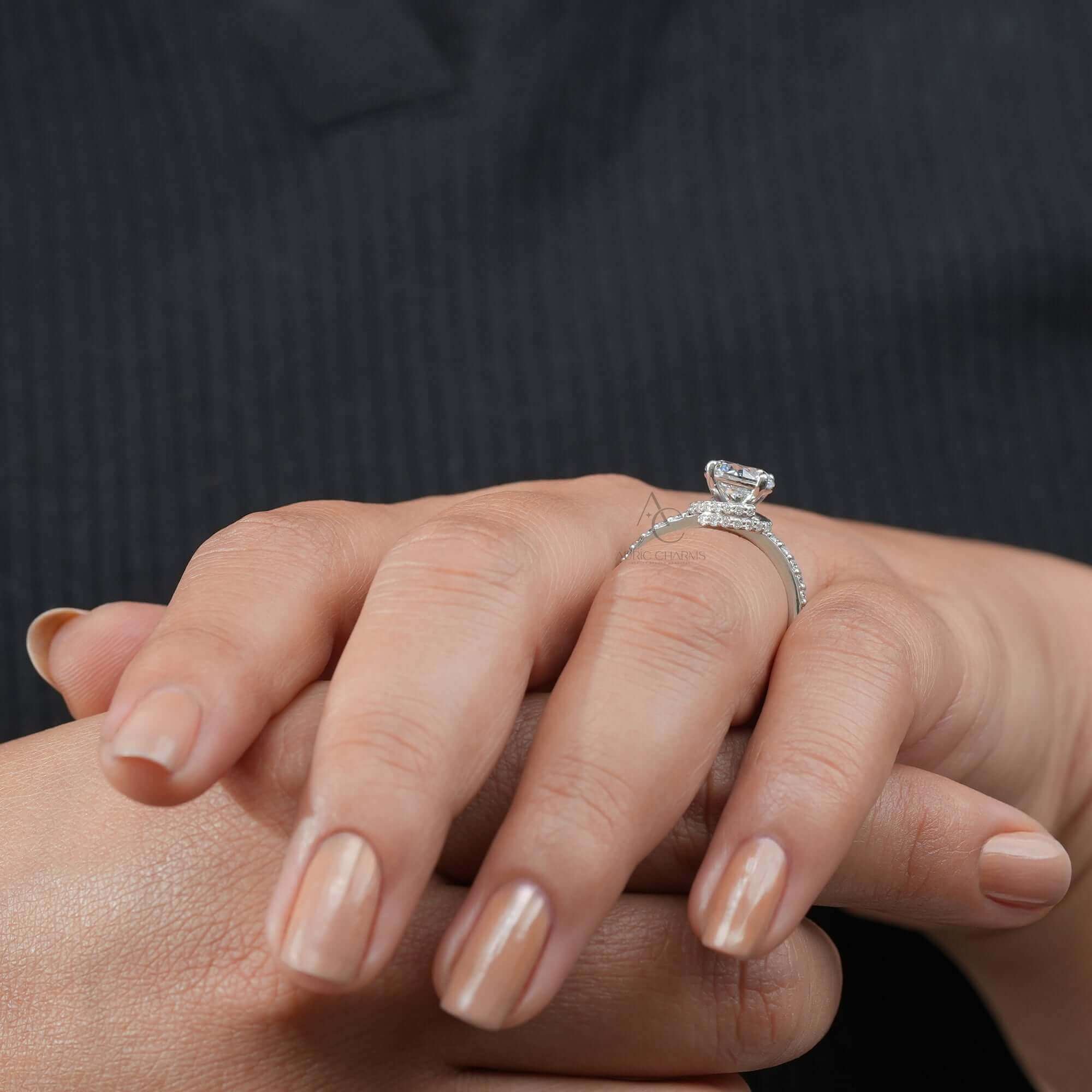 Hathaway Hidden Halo Double Row Diamond Ring