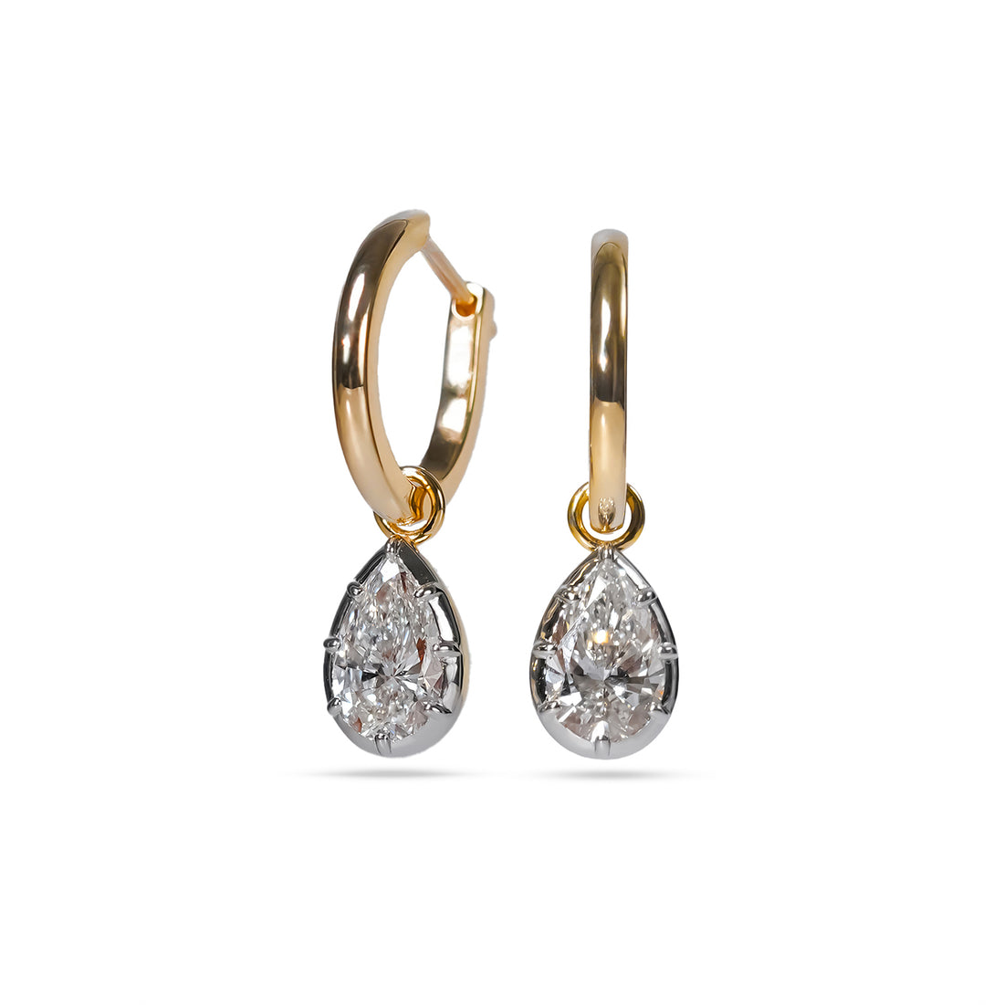 Double Teardrop Pear Diamond Drop Earrings
