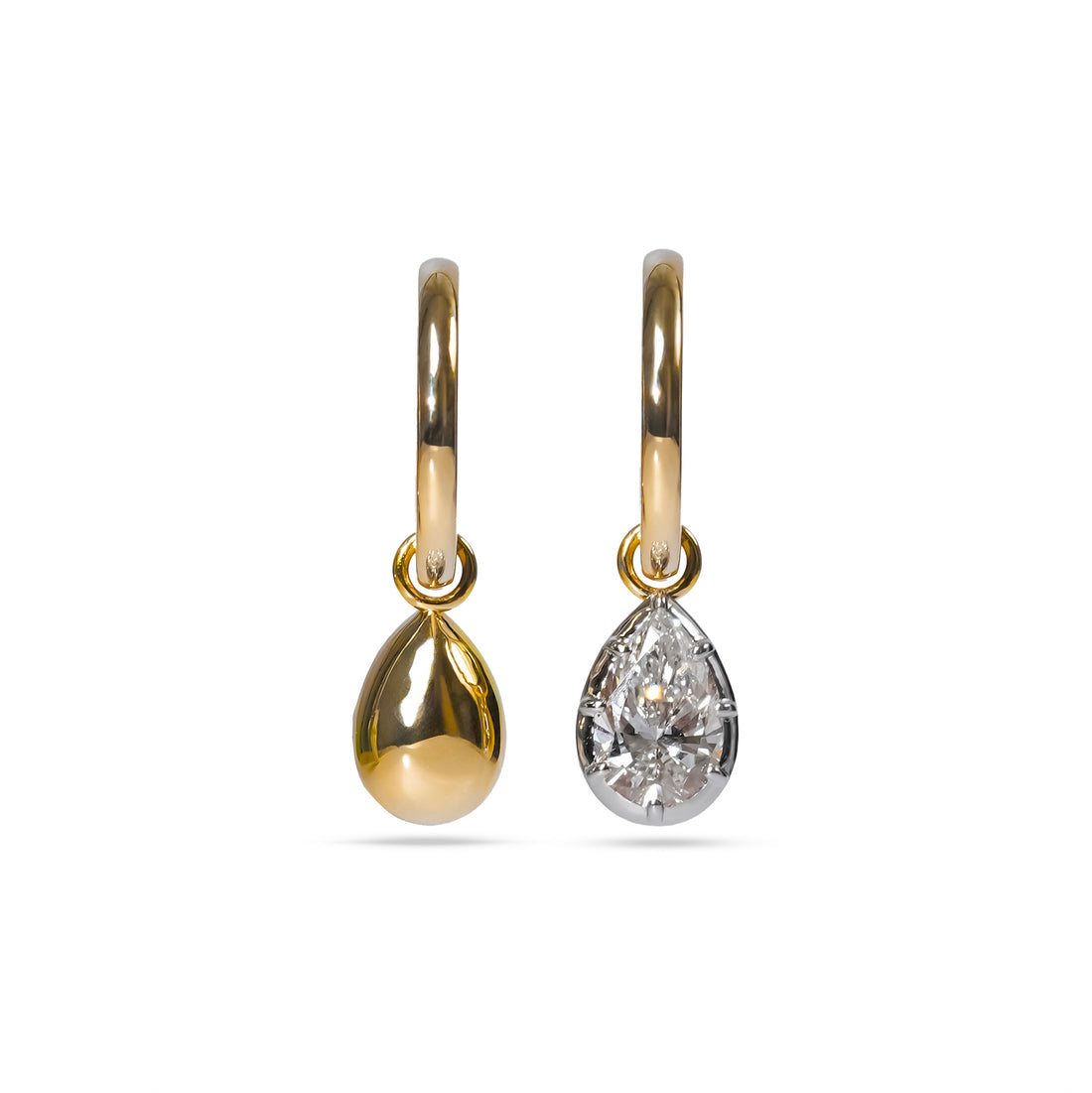 Double Teardrop Pear Diamond Drop Earrings