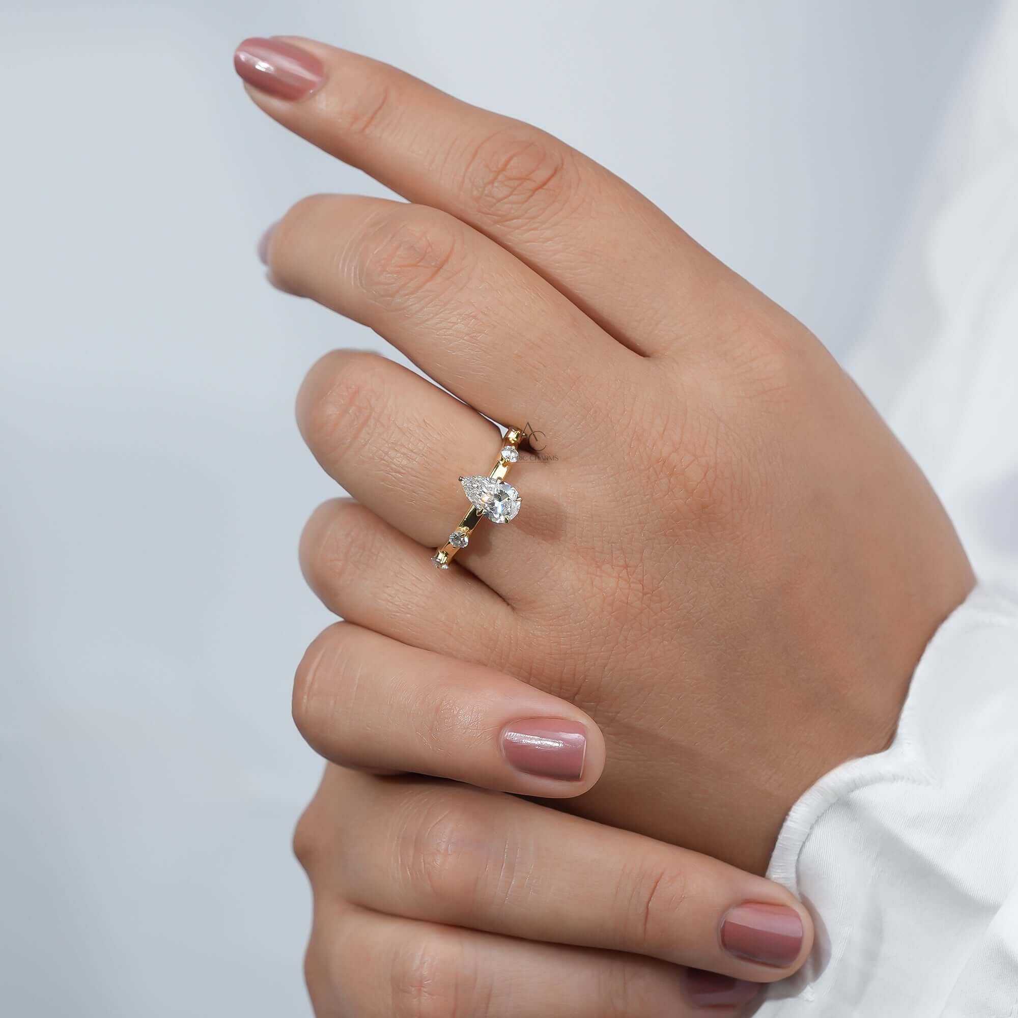 Luna Pear Solitaire Lab-Grown Diamond Ring