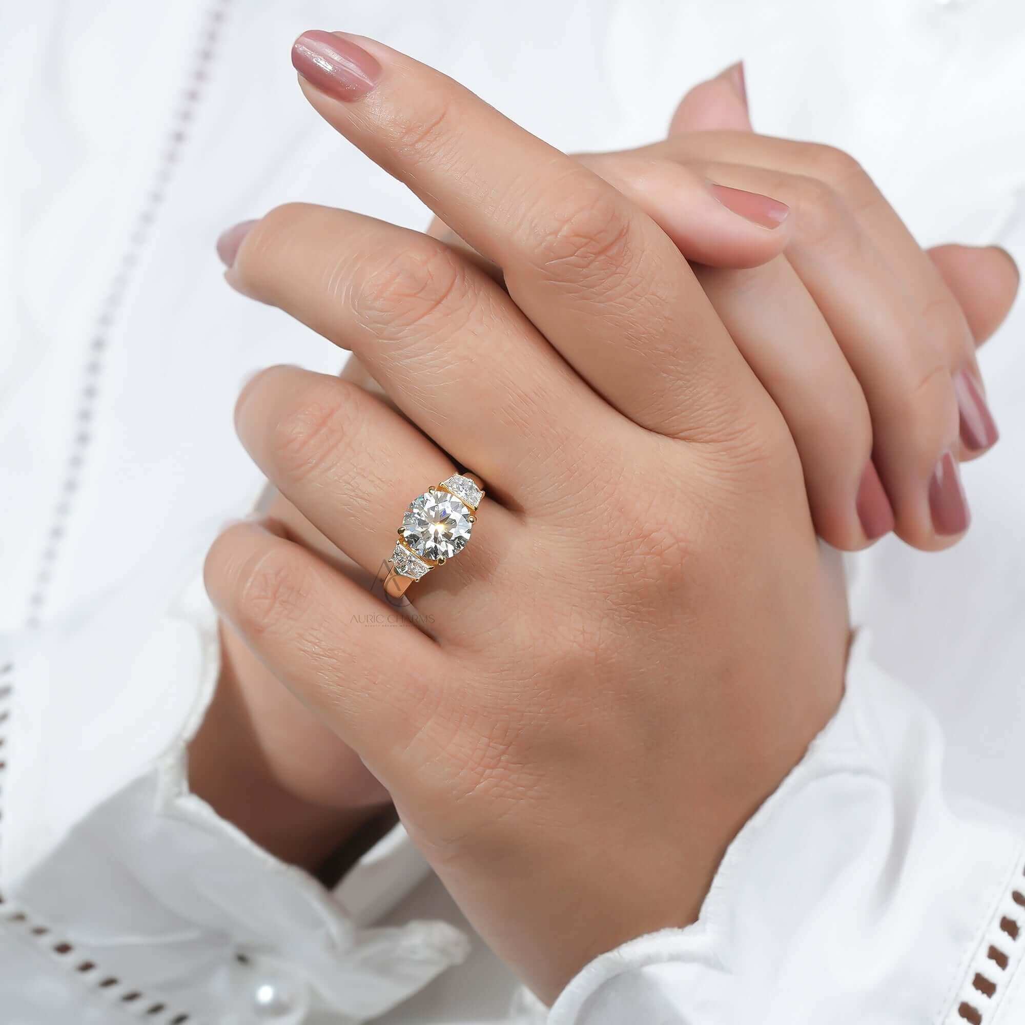 Monroe Three-Stone Round Diamond Ring