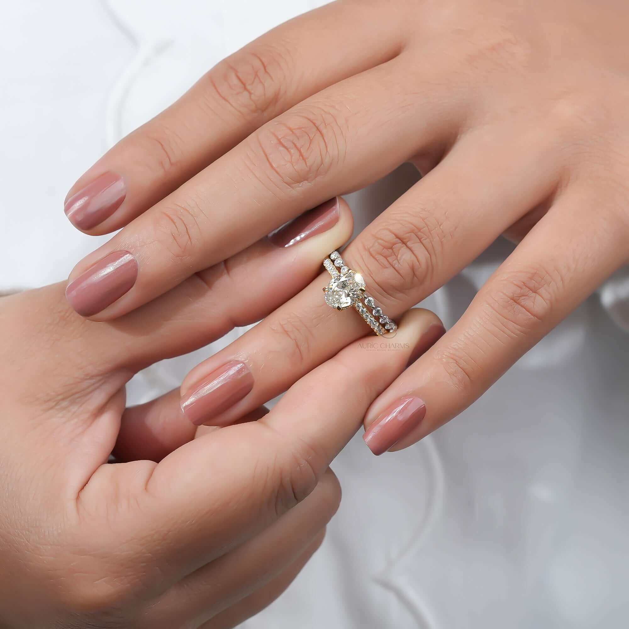 Valoria Hidden Halo Oval Diamond Engagement Ring