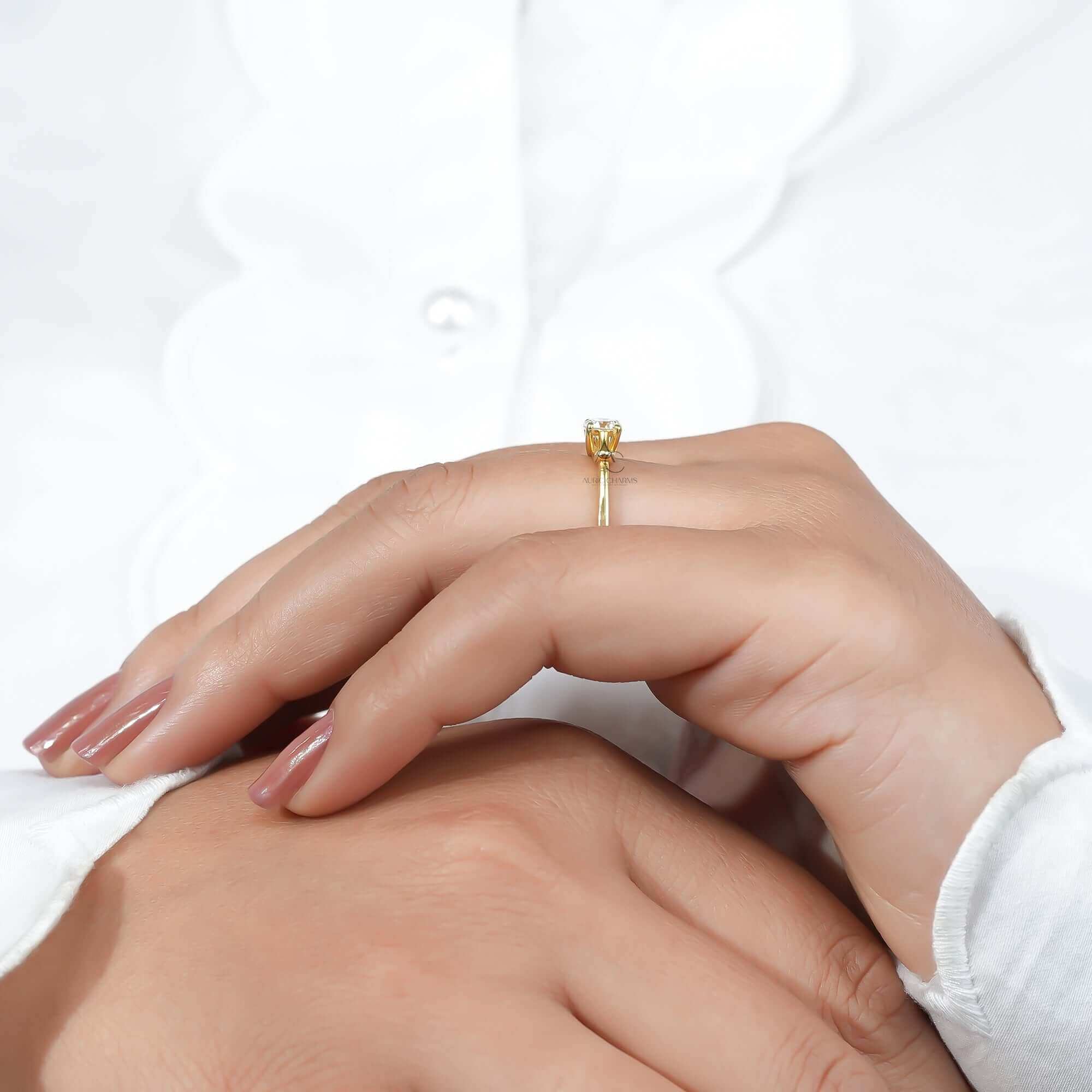 Sezen Fancy Round Solitaire Engagement Ring