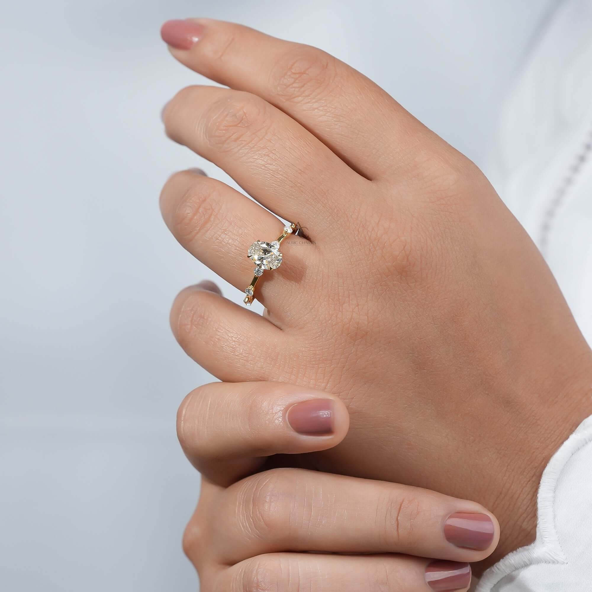 Nova Oval Distance Pavé Lab-Grown Diamond Ring