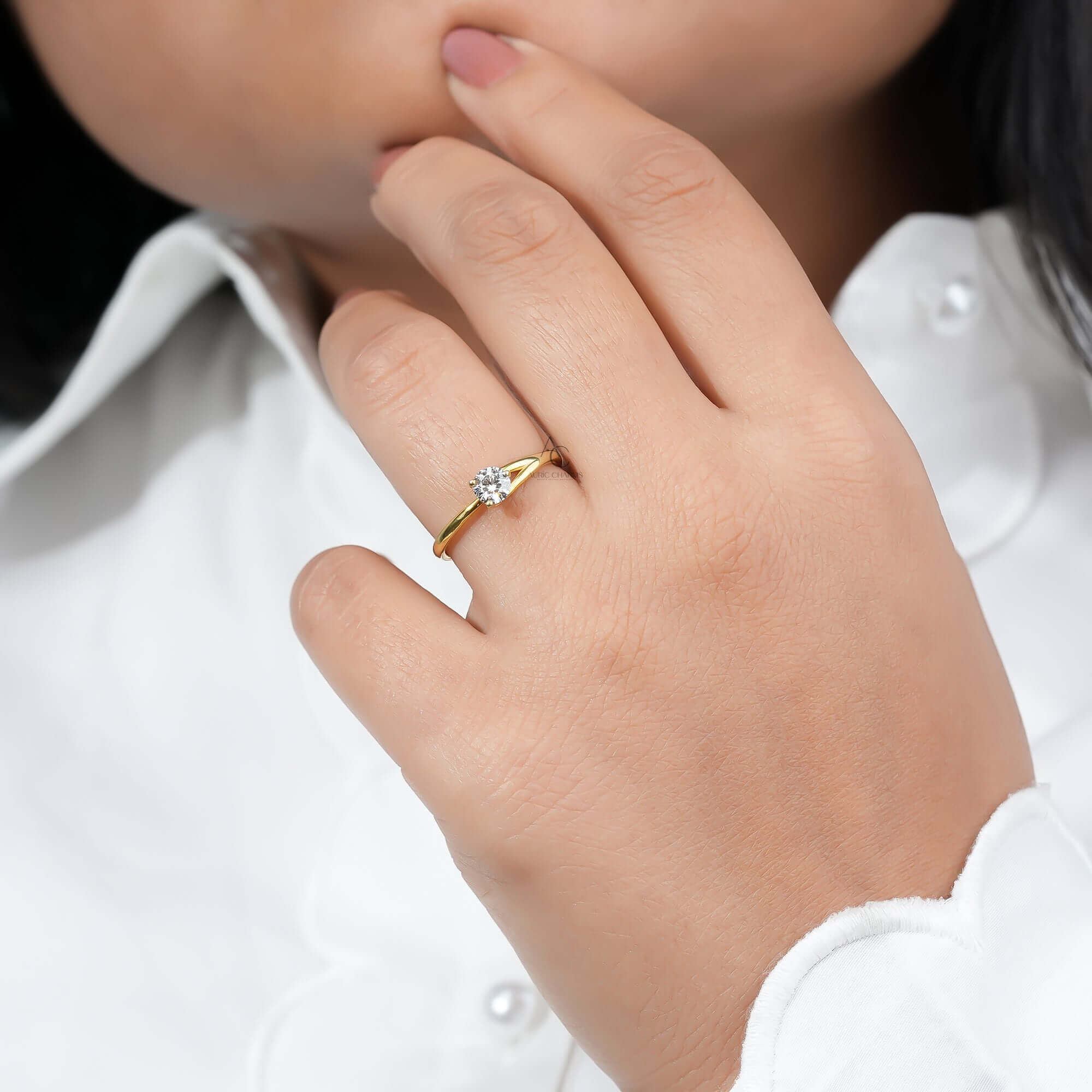 Ievy Serene Sparkler Lab-Grown Bridal Solitaire Ring