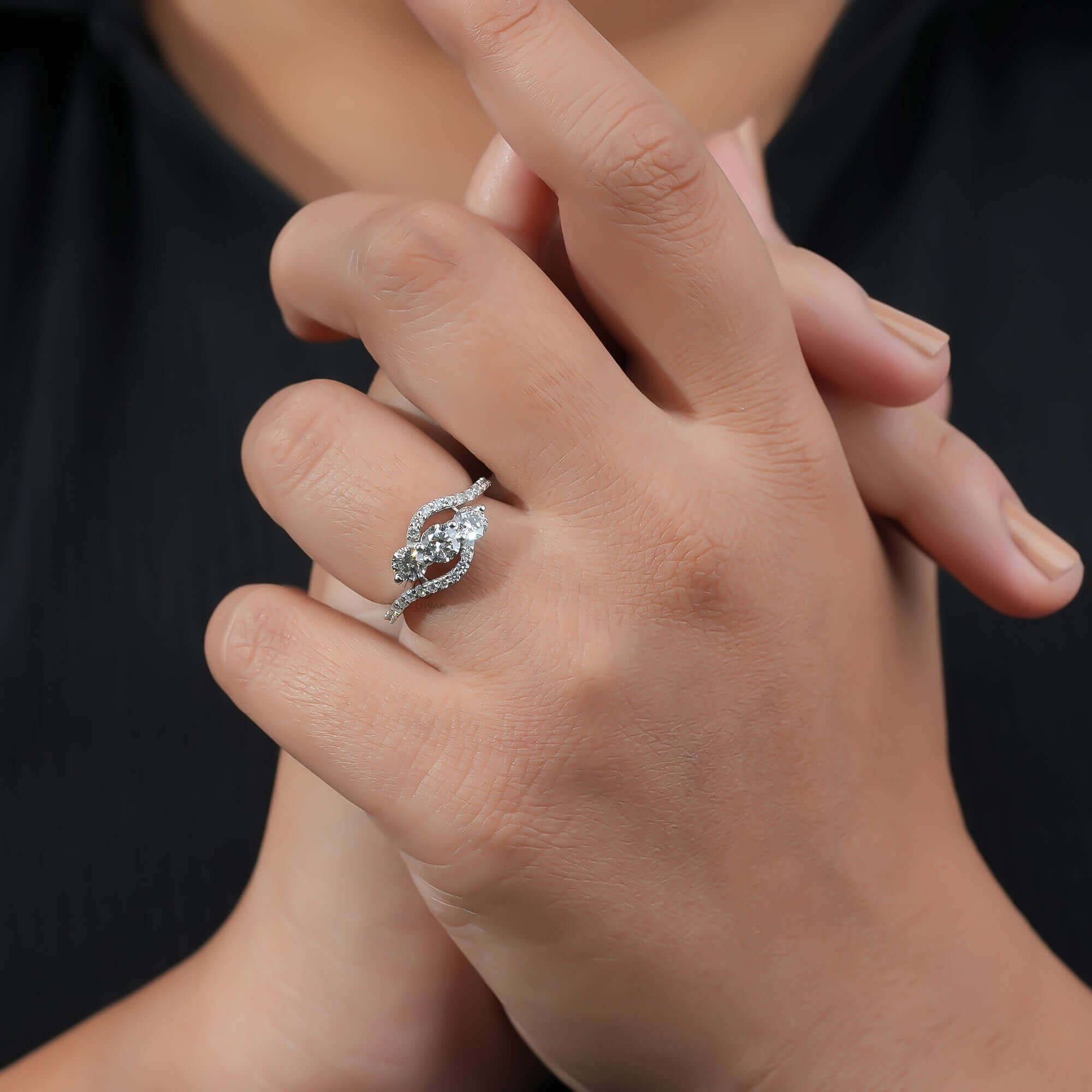 Hathaway Twist Round Diamond Engagement Ring