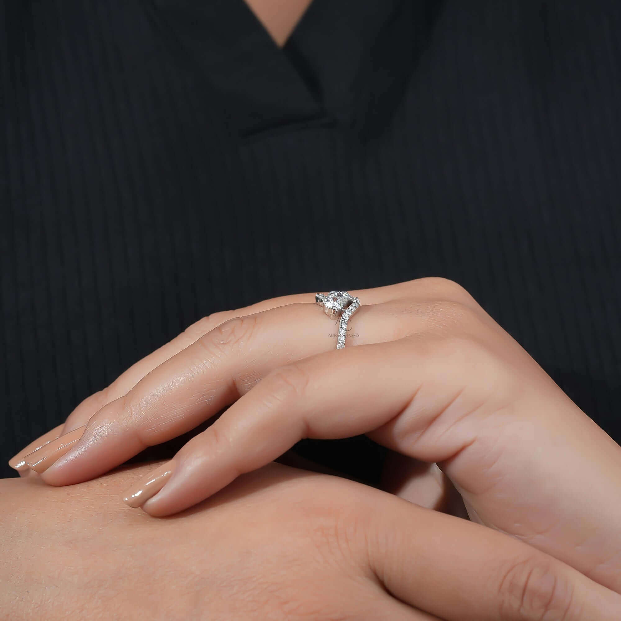 Hathaway Twist Round Diamond Engagement Ring