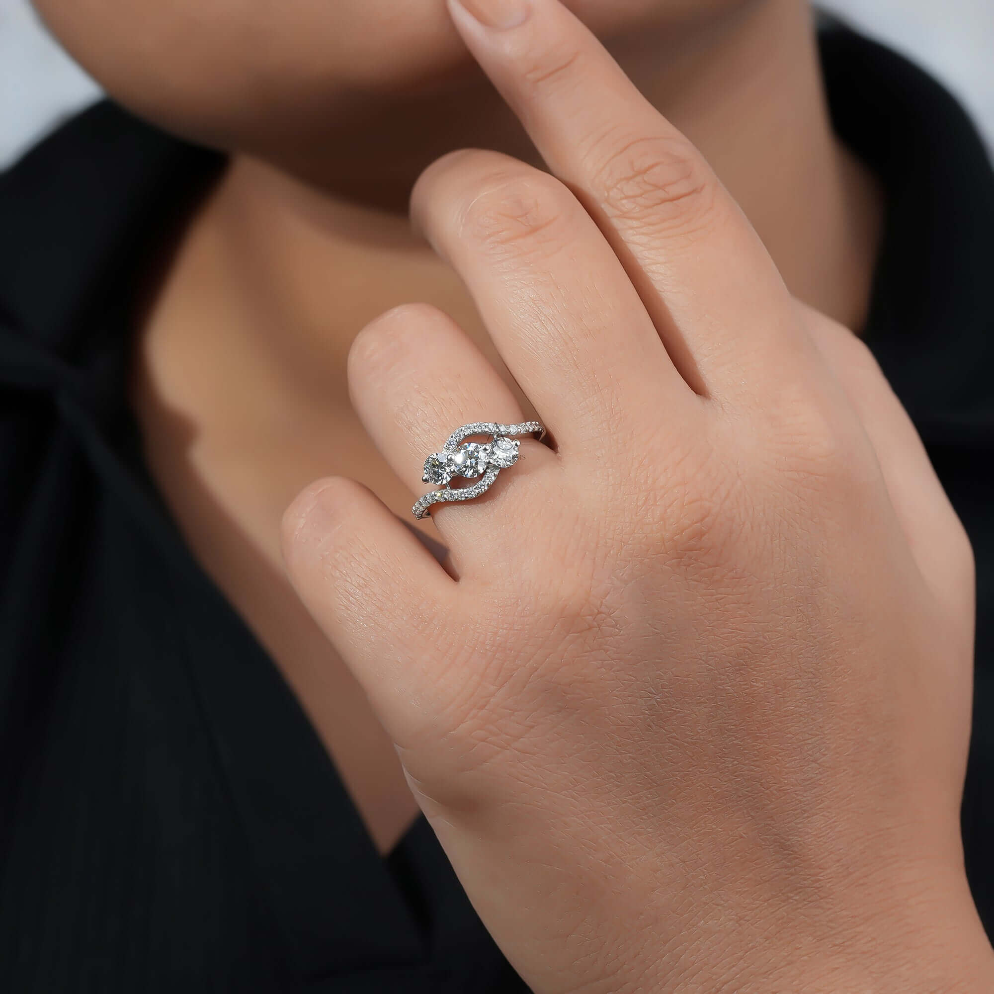 Hathaway Twist Round Diamond Engagement Ring