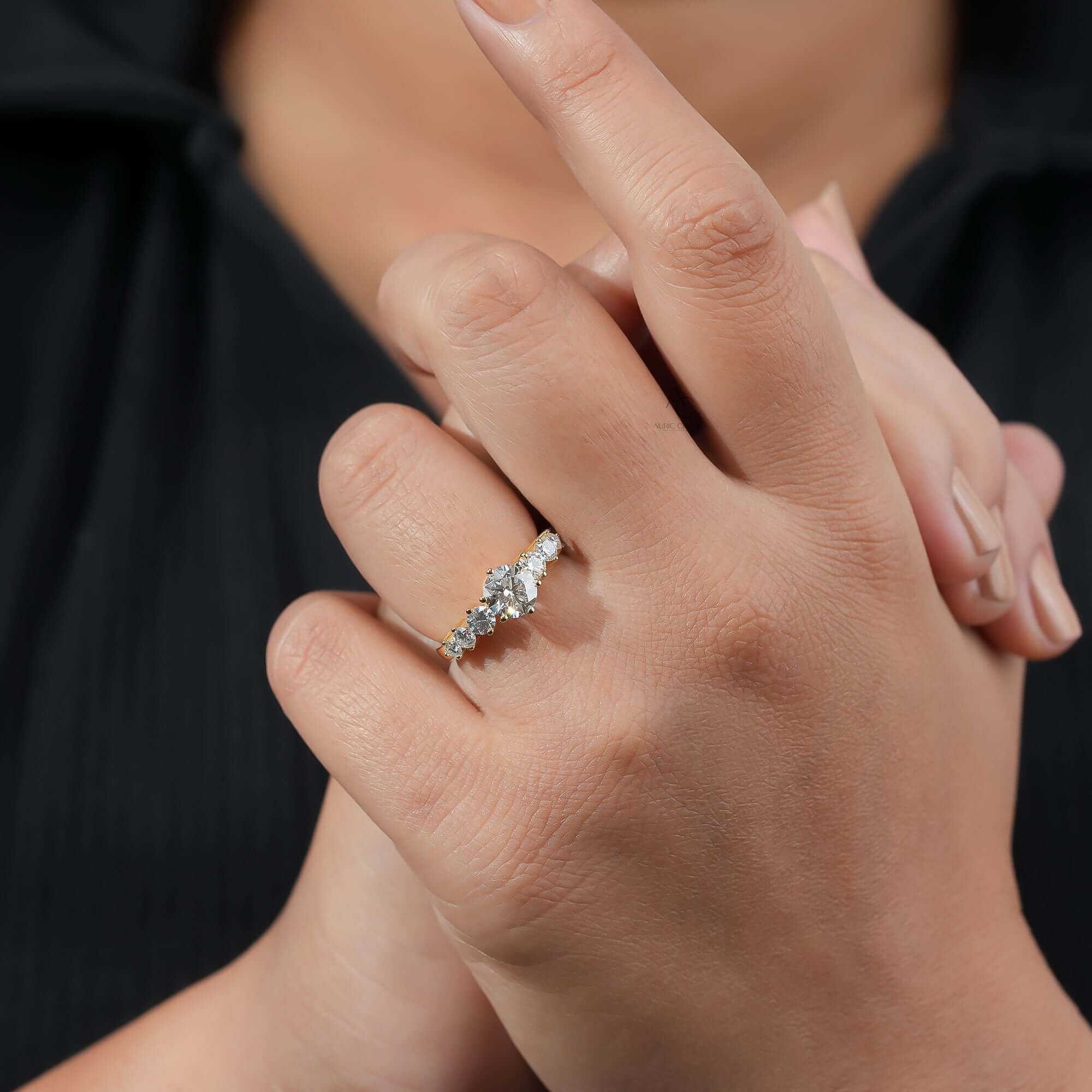 Muse Seven-Stone Lab Diamond Ring in Gold