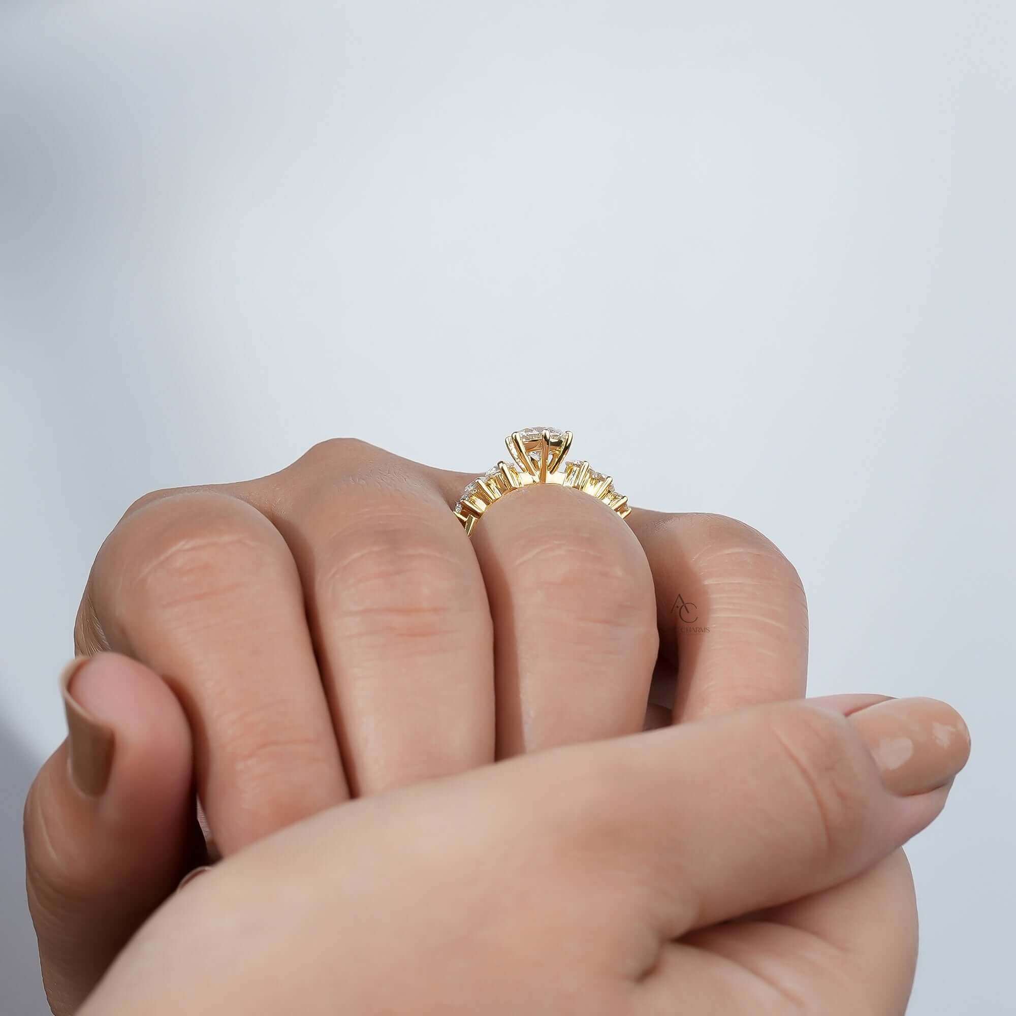 Muse Seven-Stone Lab Diamond Ring in Gold