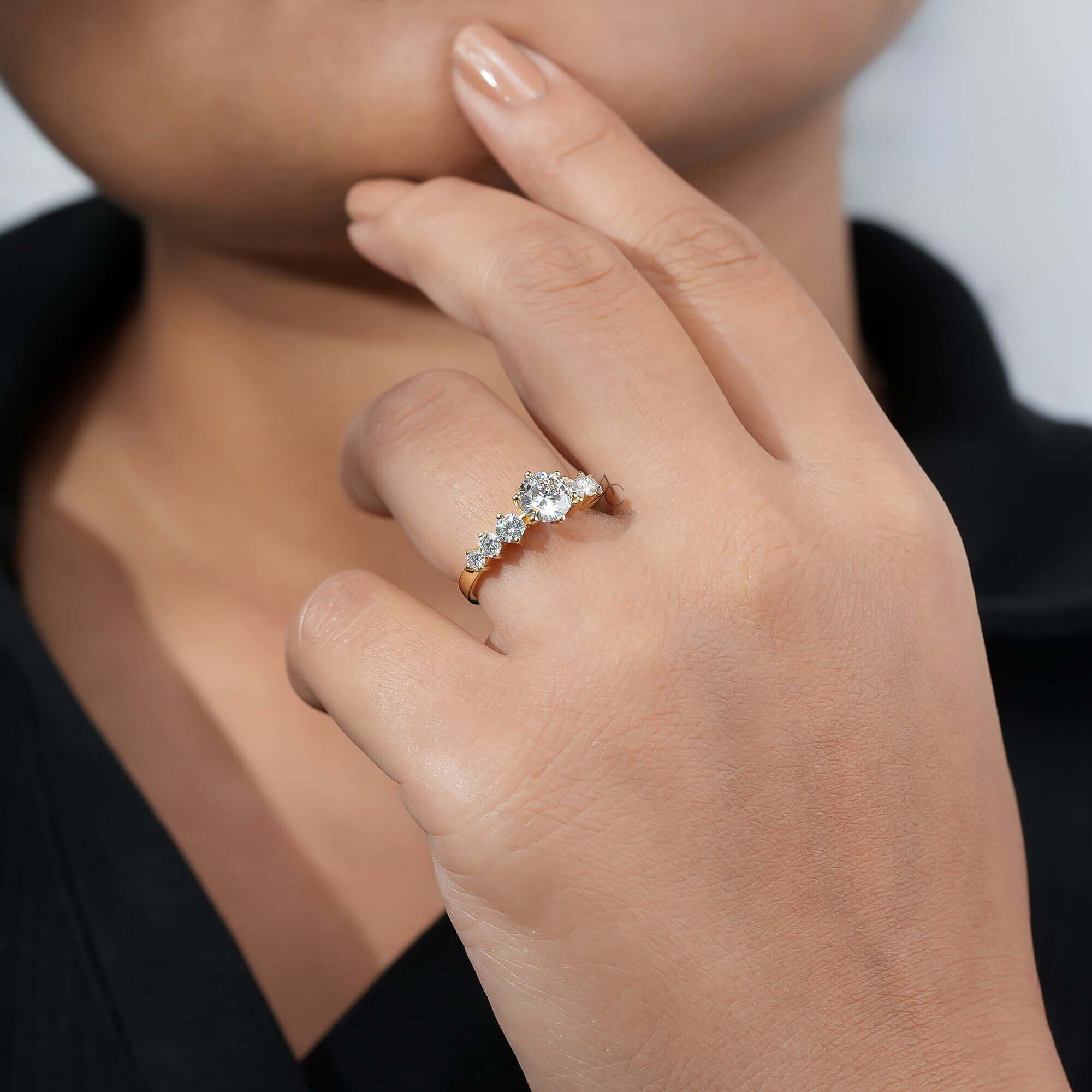 Muse Seven-Stone Lab Diamond Ring in Gold