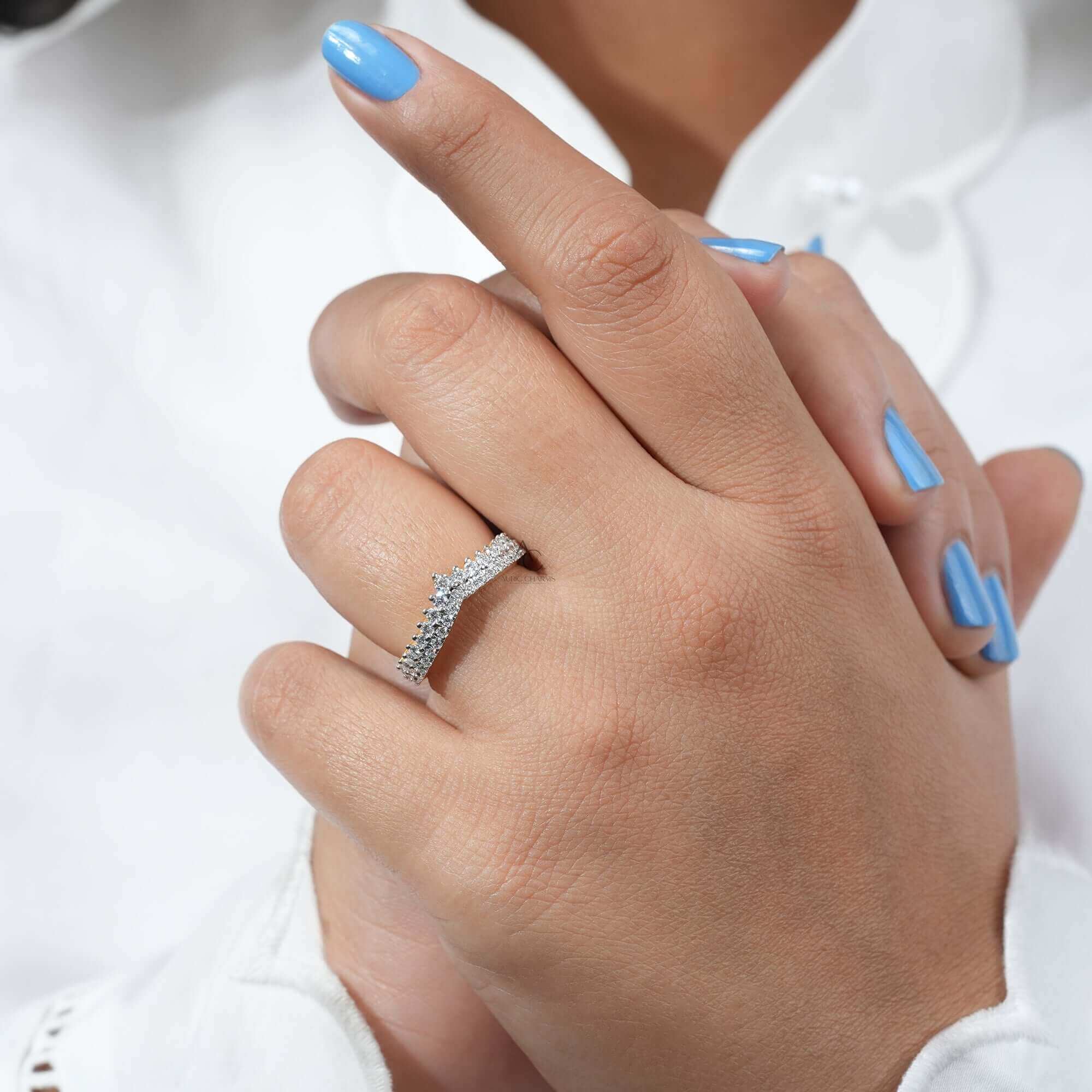 Zendaya Curved Half Eternity Diamond Ring