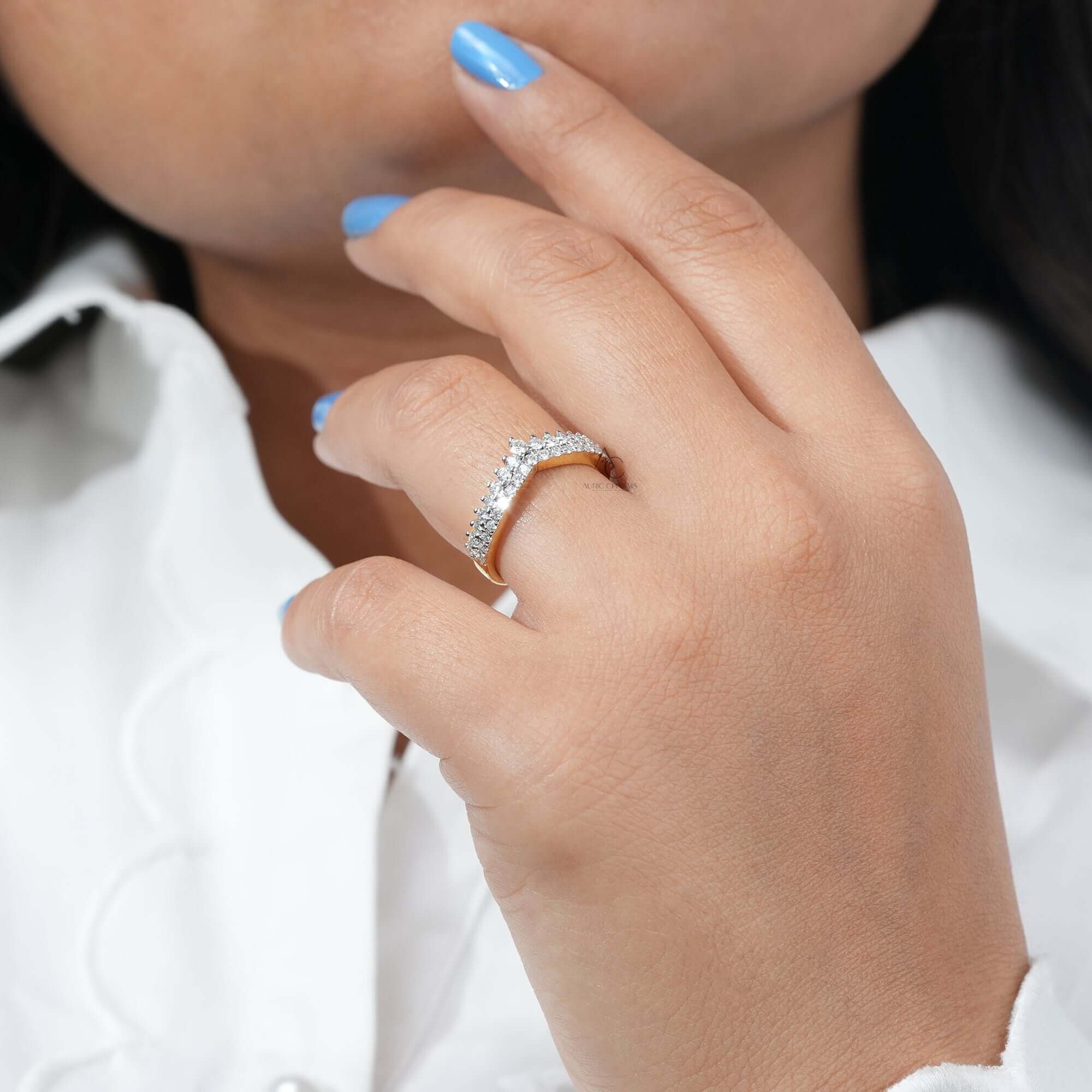 Zendaya Curved Half Eternity Diamond Ring