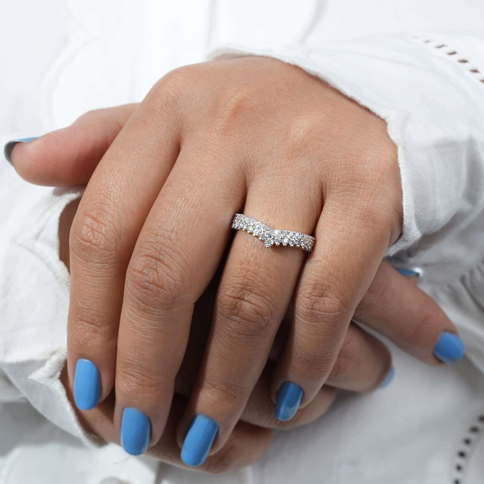 Zendaya Curved Half Eternity Diamond Ring