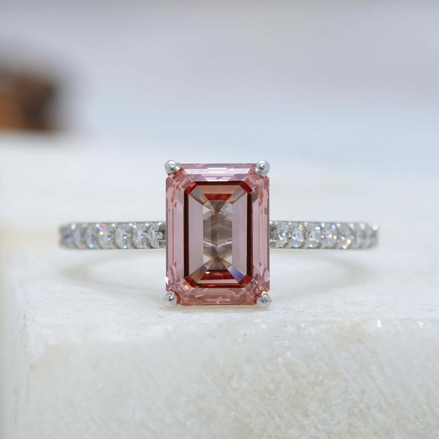 Rosélen Fancy Pink Emerald Engagement Ring