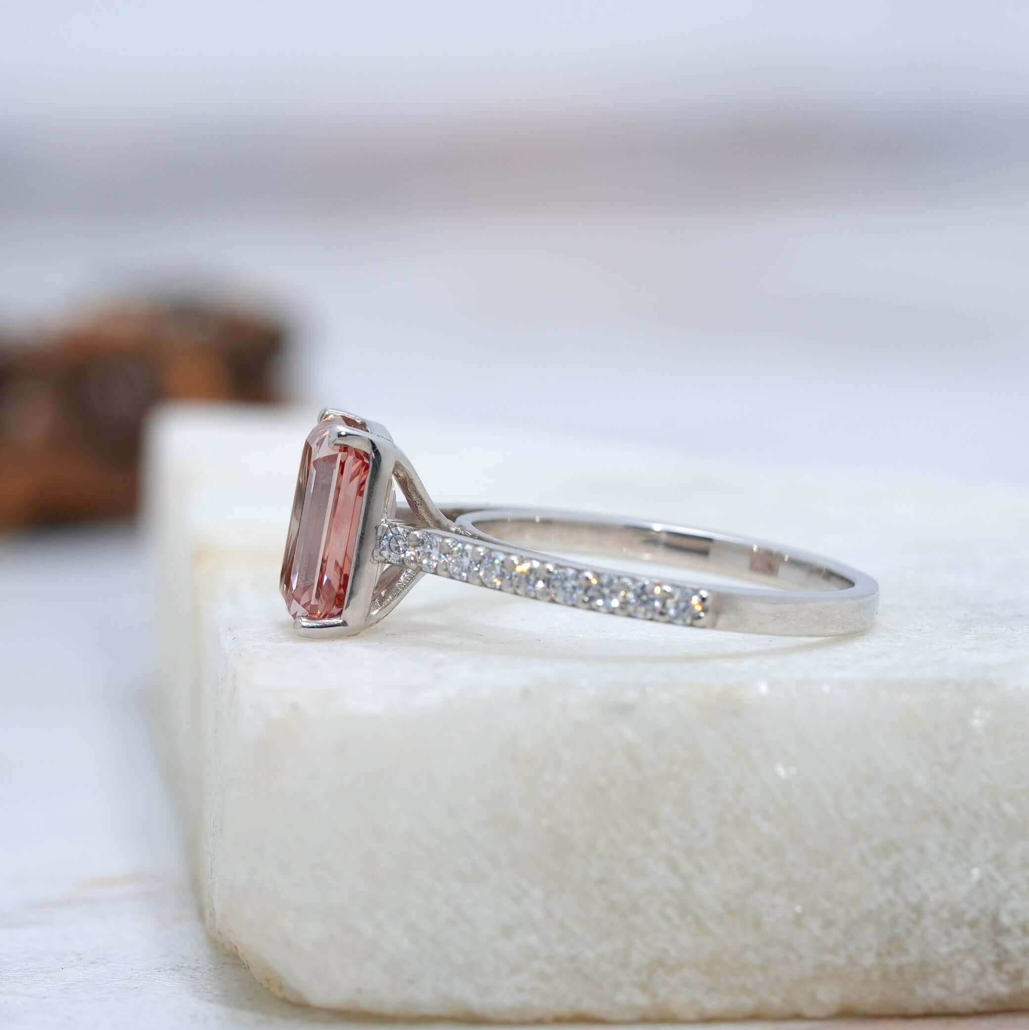 Rosélen Fancy Pink Emerald Engagement Ring