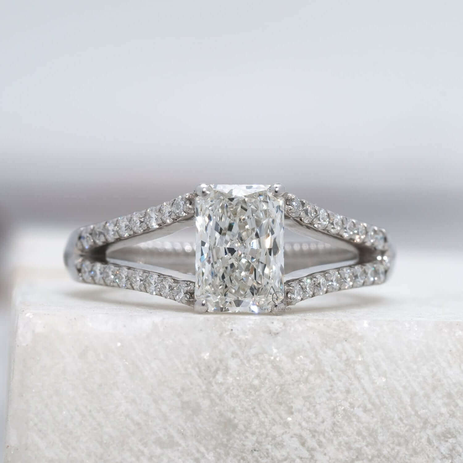 Monroe Radiant Cut Vintage Split Shank Ring