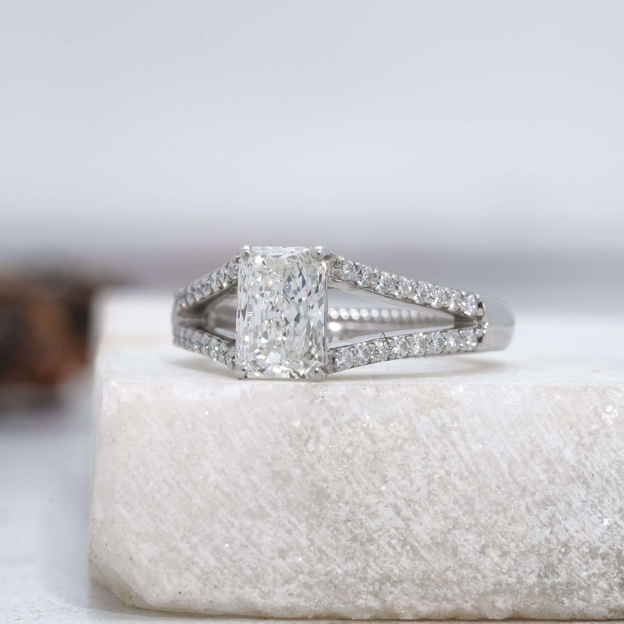 Monroe Radiant Cut Vintage Split Shank Ring