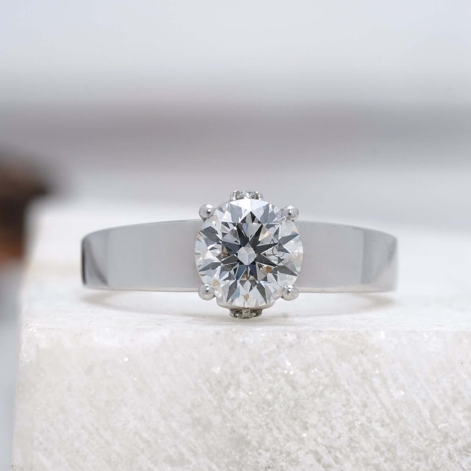 Modern Solitaire Round Brilliant Cut Lab Grown Diamond Ring