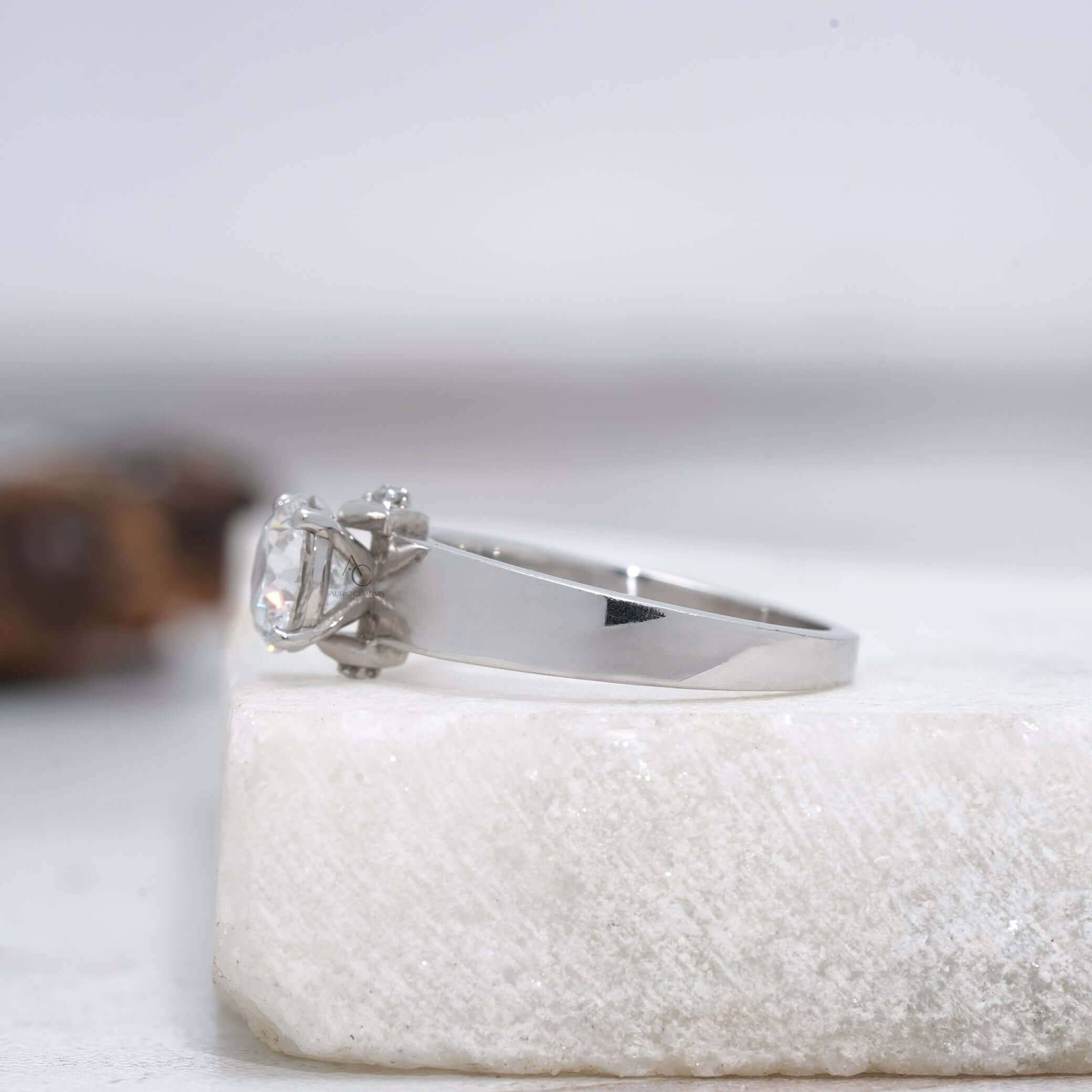 Modern Solitaire Round Brilliant Cut Lab Grown Diamond Ring