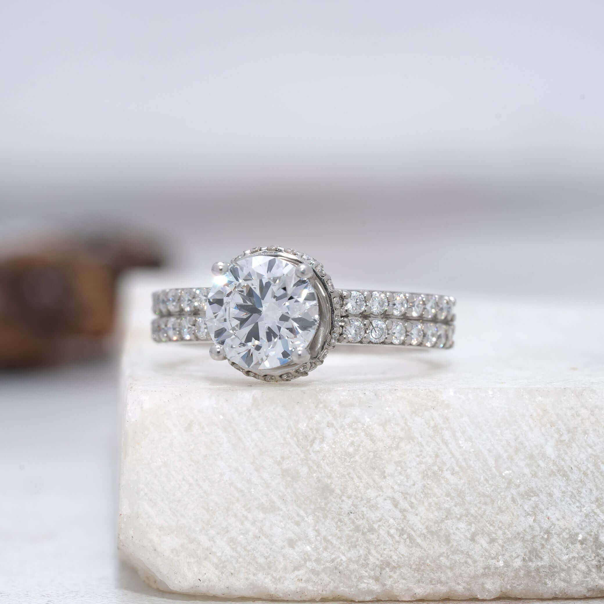 Hathaway Hidden Halo Double Row Diamond Ring