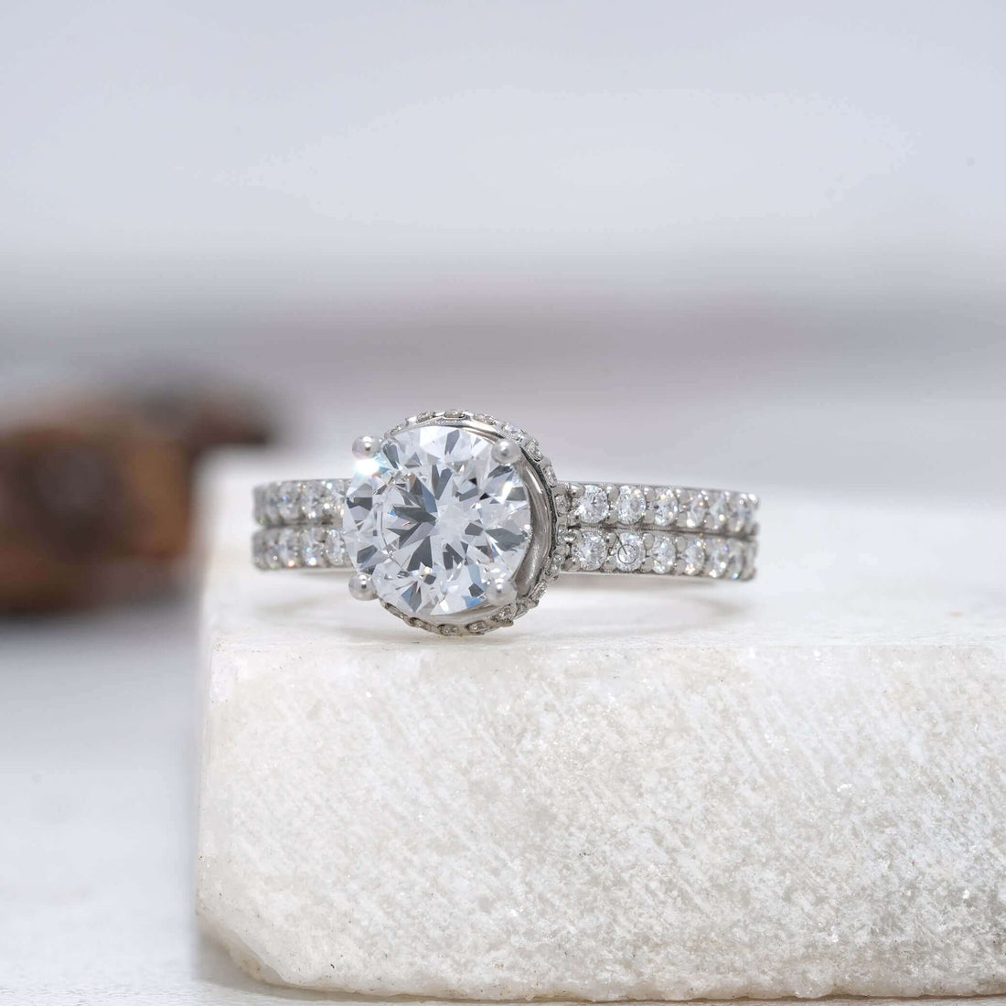 Hathaway Hidden Halo Double Row Diamond Ring