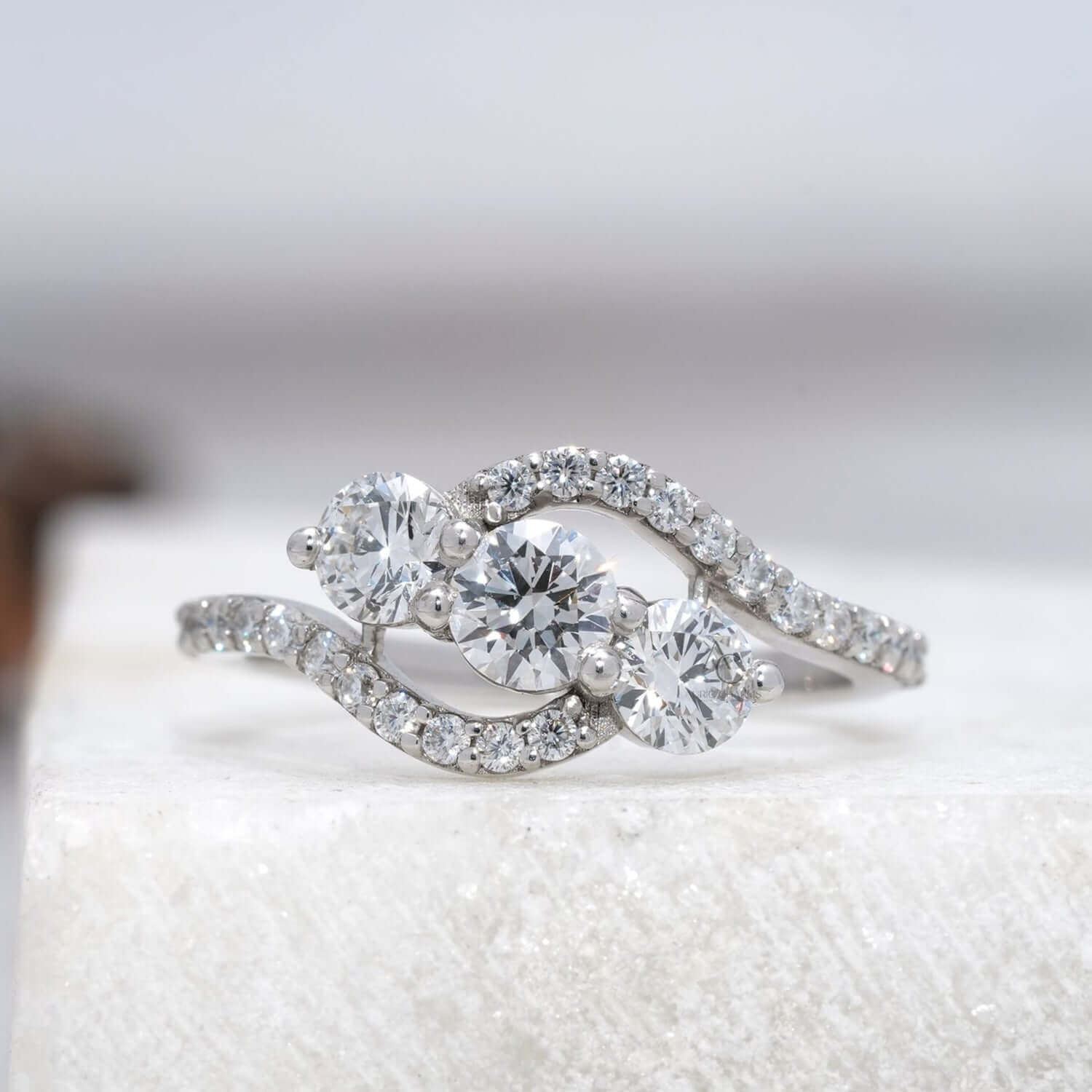 Hathaway Twist Round Diamond Engagement Ring
