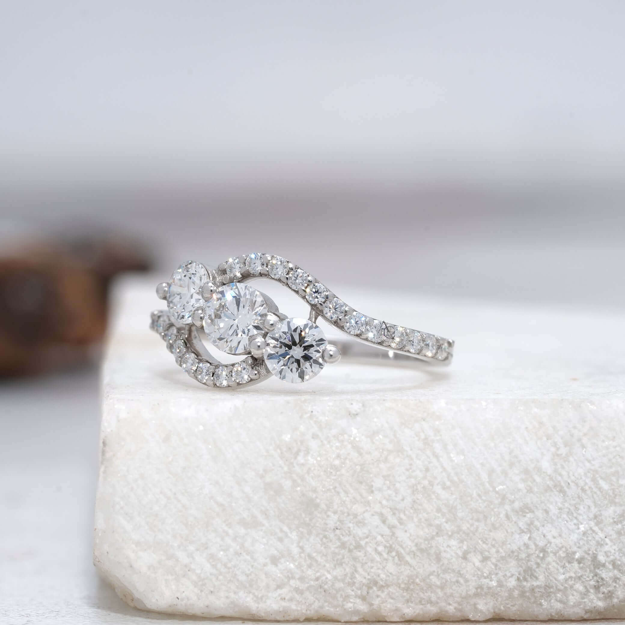 Hathaway Twist Round Diamond Engagement Ring