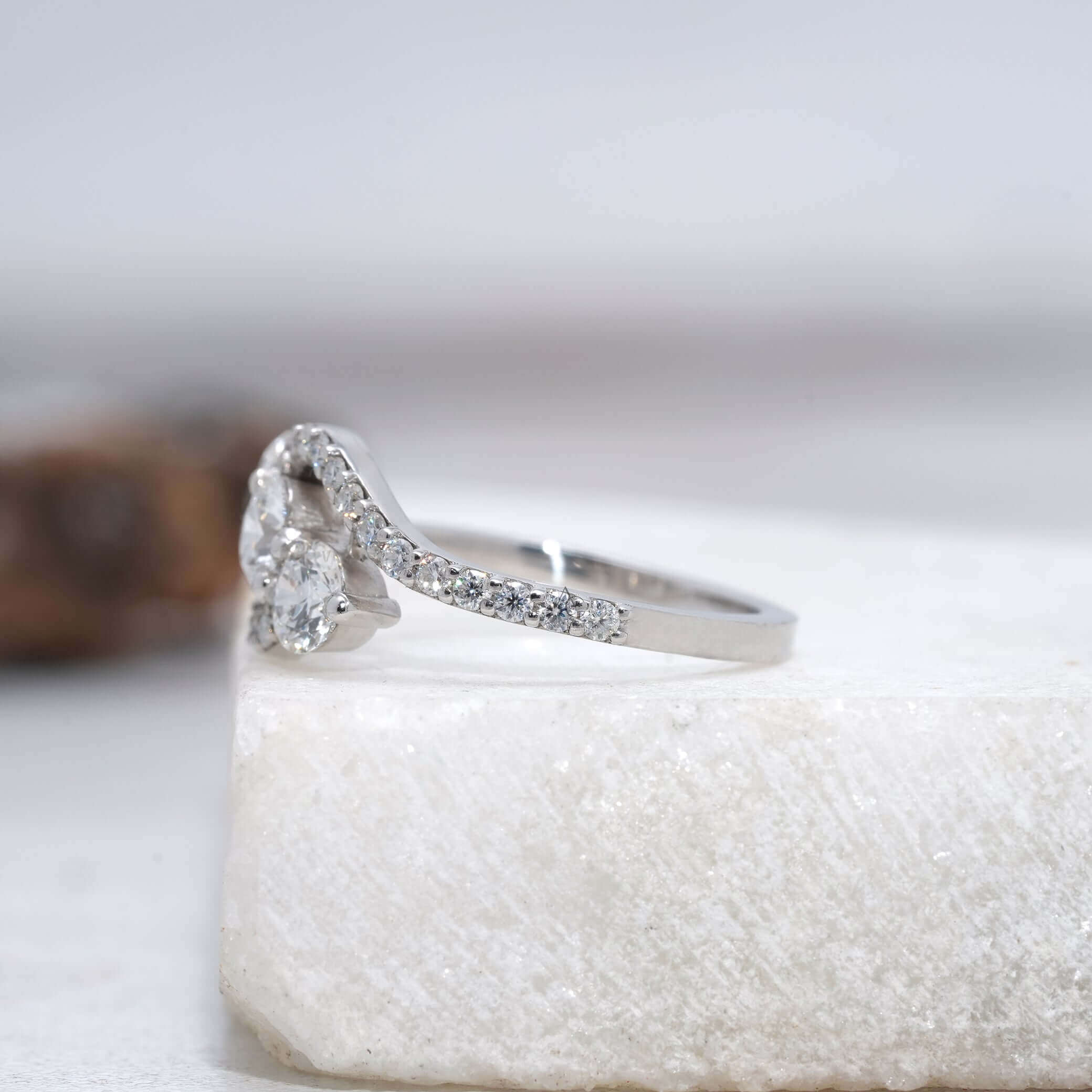 Hathaway Twist Round Diamond Engagement Ring