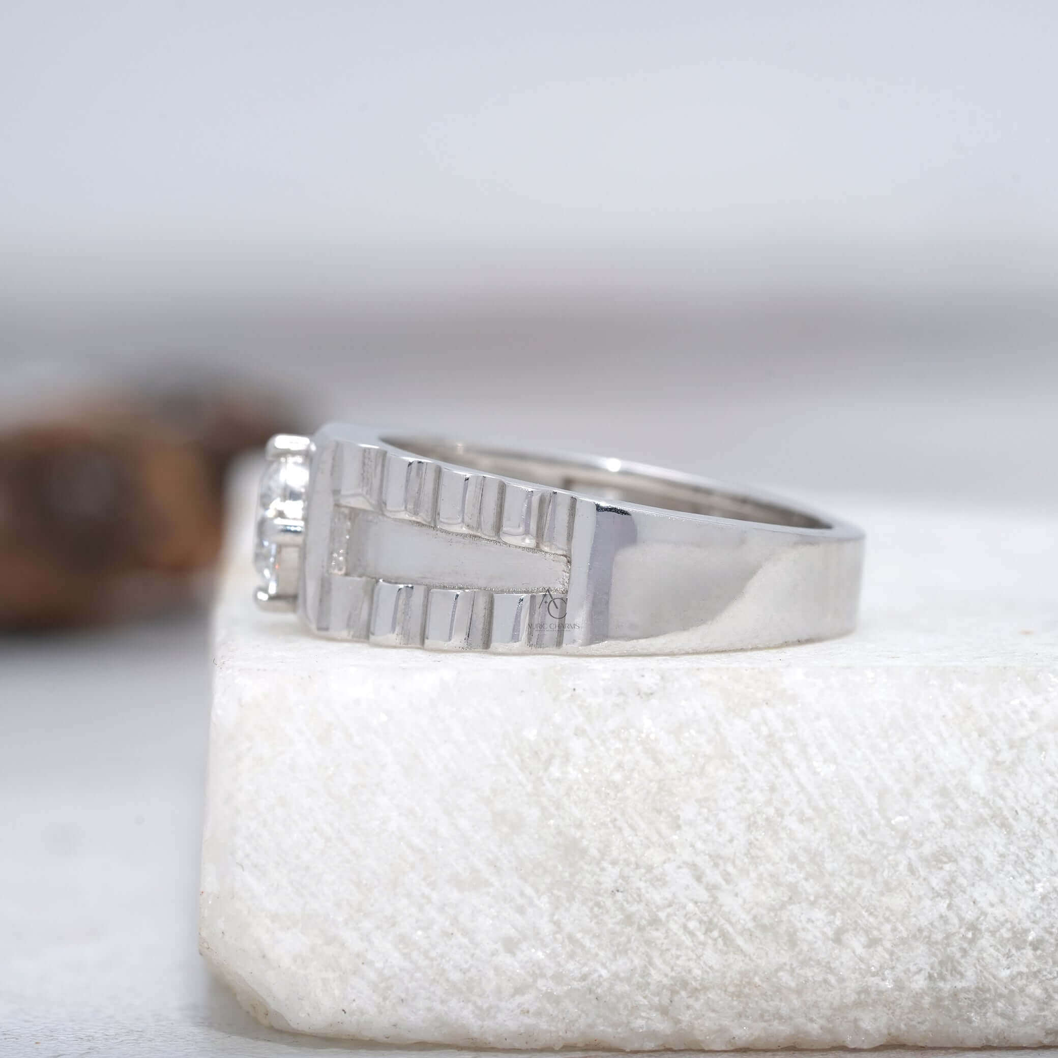 Rolex-Inspired Luxe Men's Solitaire Diamond Ring