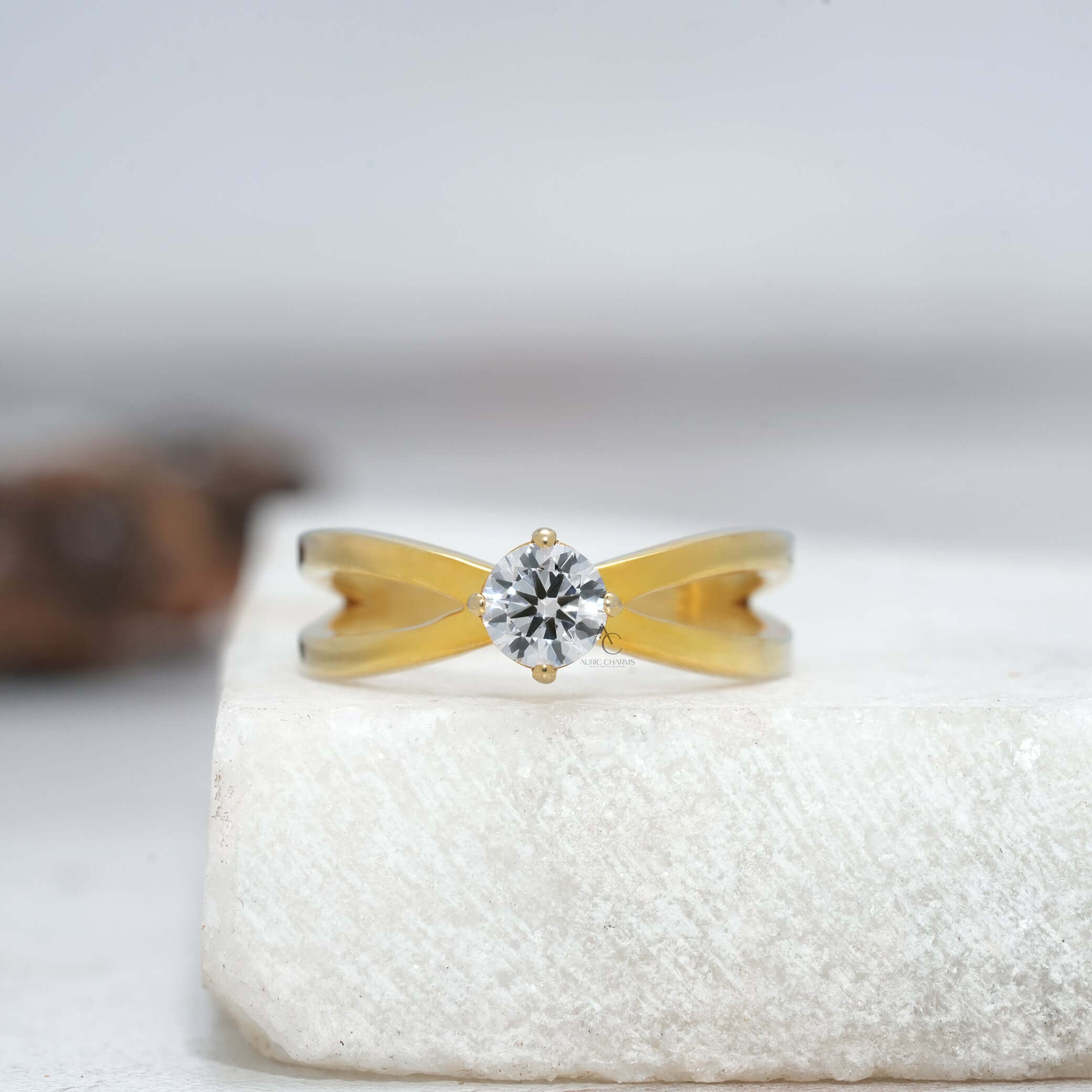 Infinity Split Shank Solitaire Diamond Ring