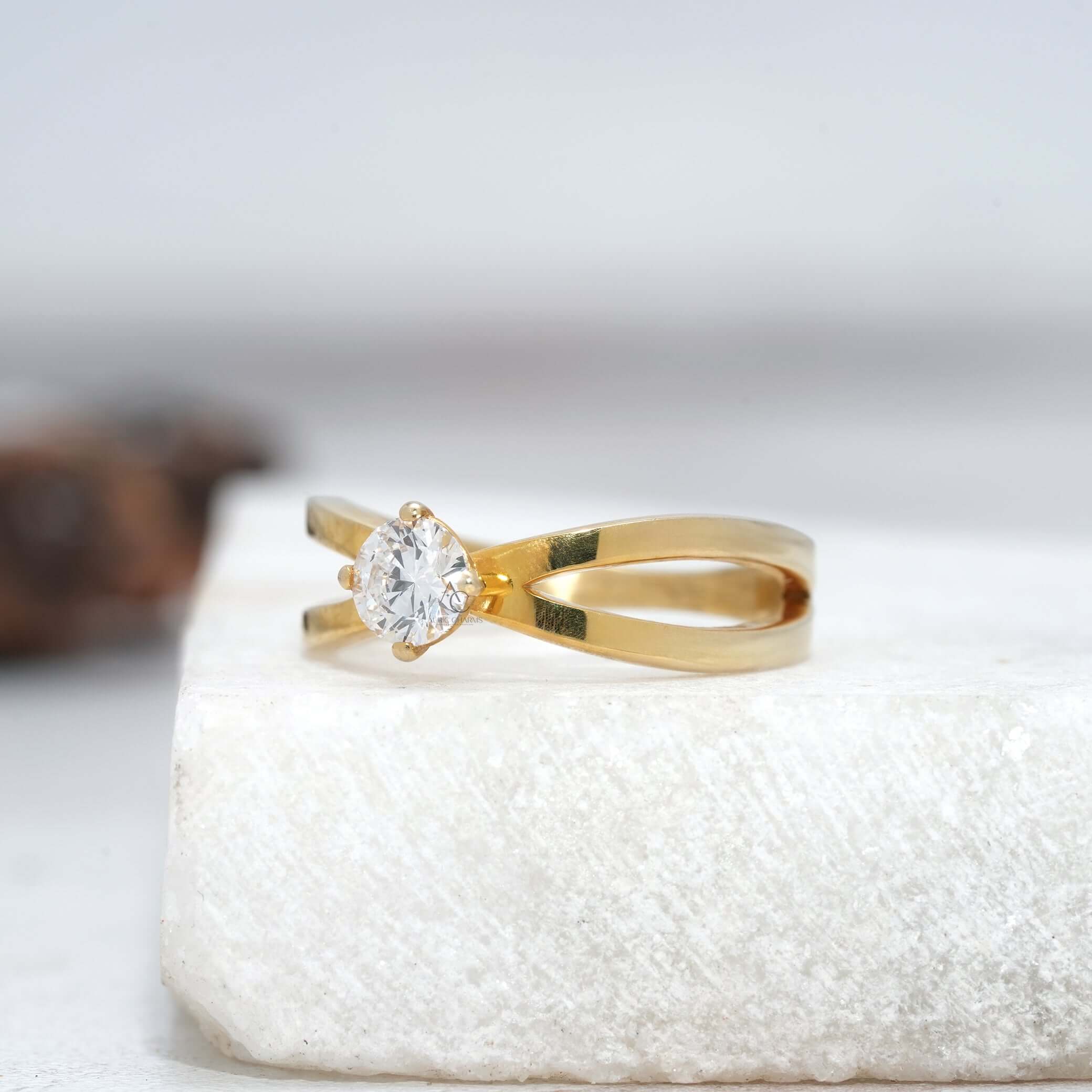 Infinity Split Shank Solitaire Diamond Ring