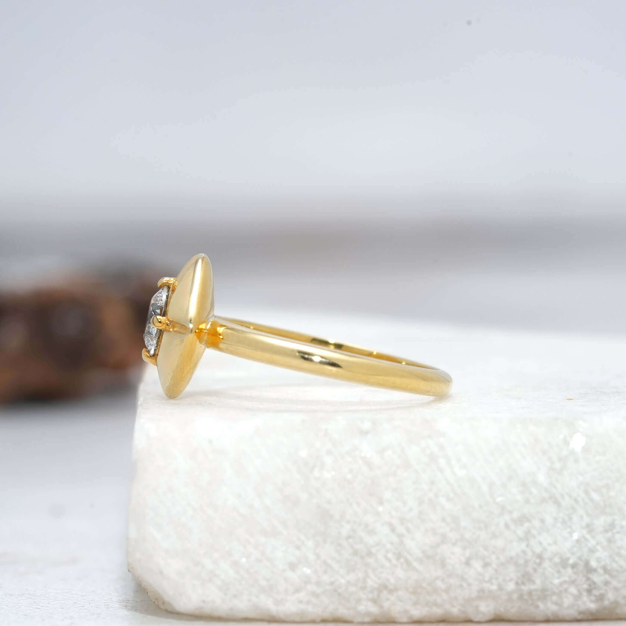 Nova Star-Shaped Bezel Solitaire Diamond Ring