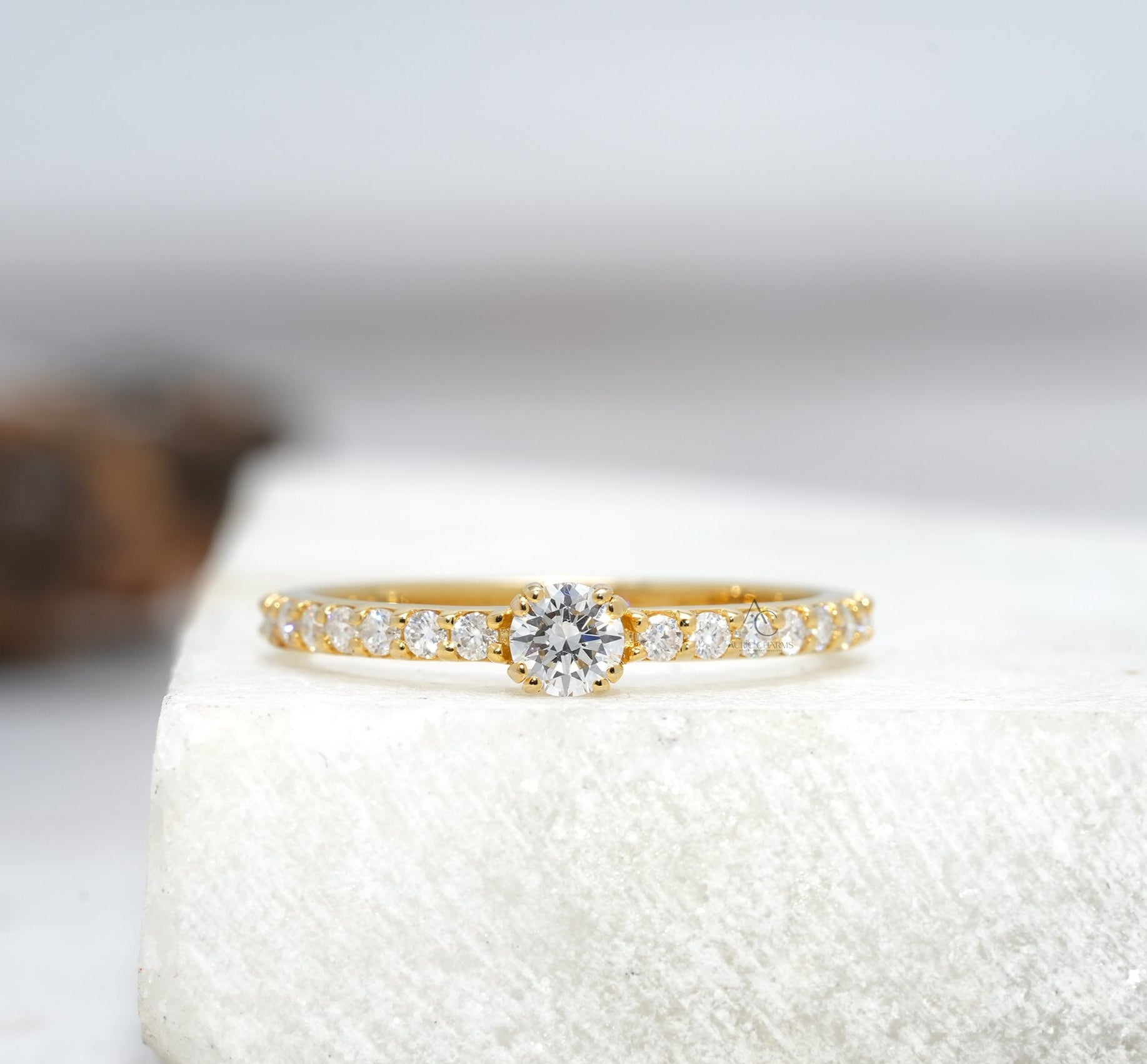 Aurora Halo Round Brilliant Lab-Grown Diamond Ring