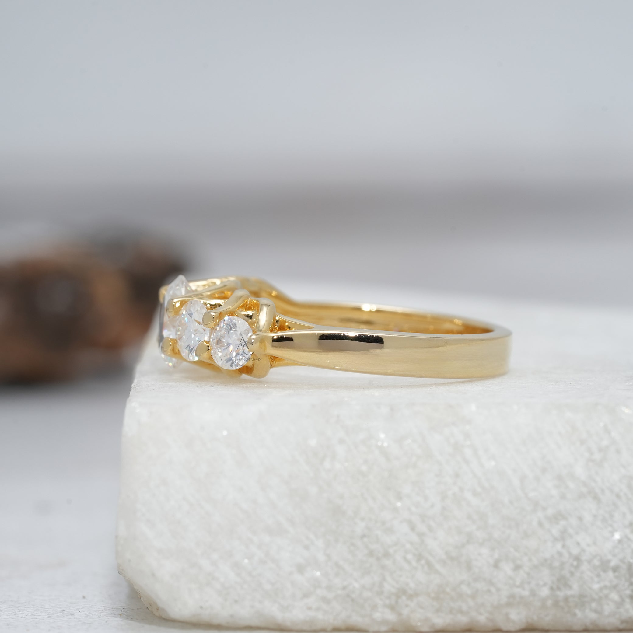 Intricate craftsmanship showcased in the underside of a lab-grown diamond ring design.