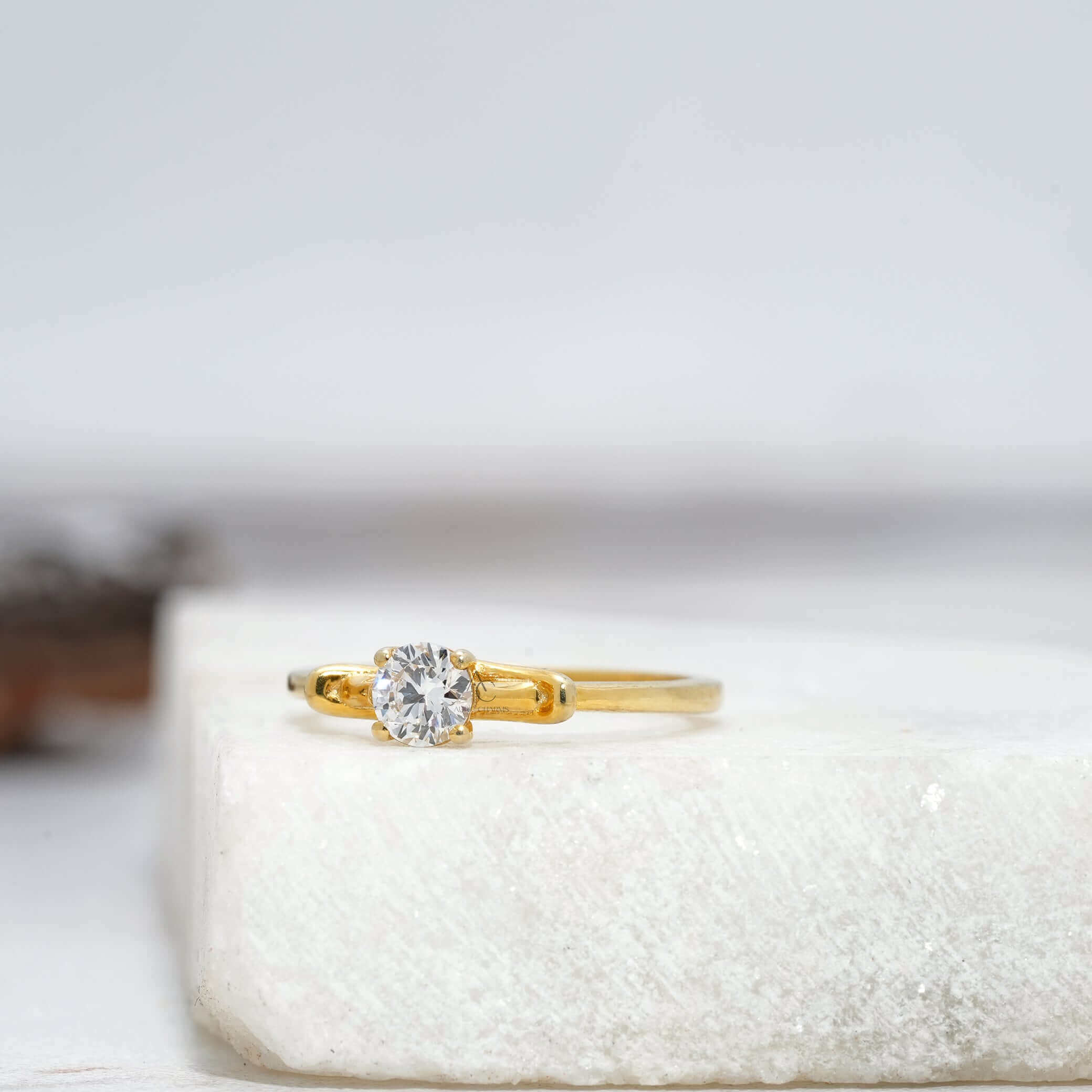 Sezen Fancy Round Solitaire Engagement Ring