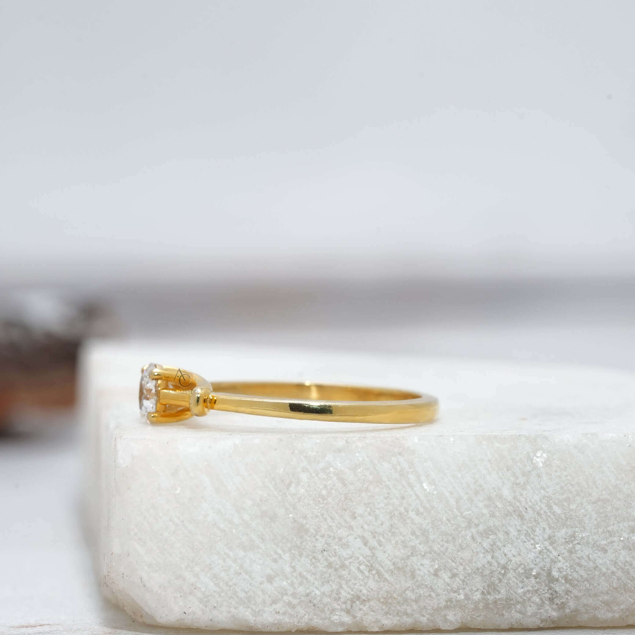 Sezen Fancy Round Solitaire Engagement Ring