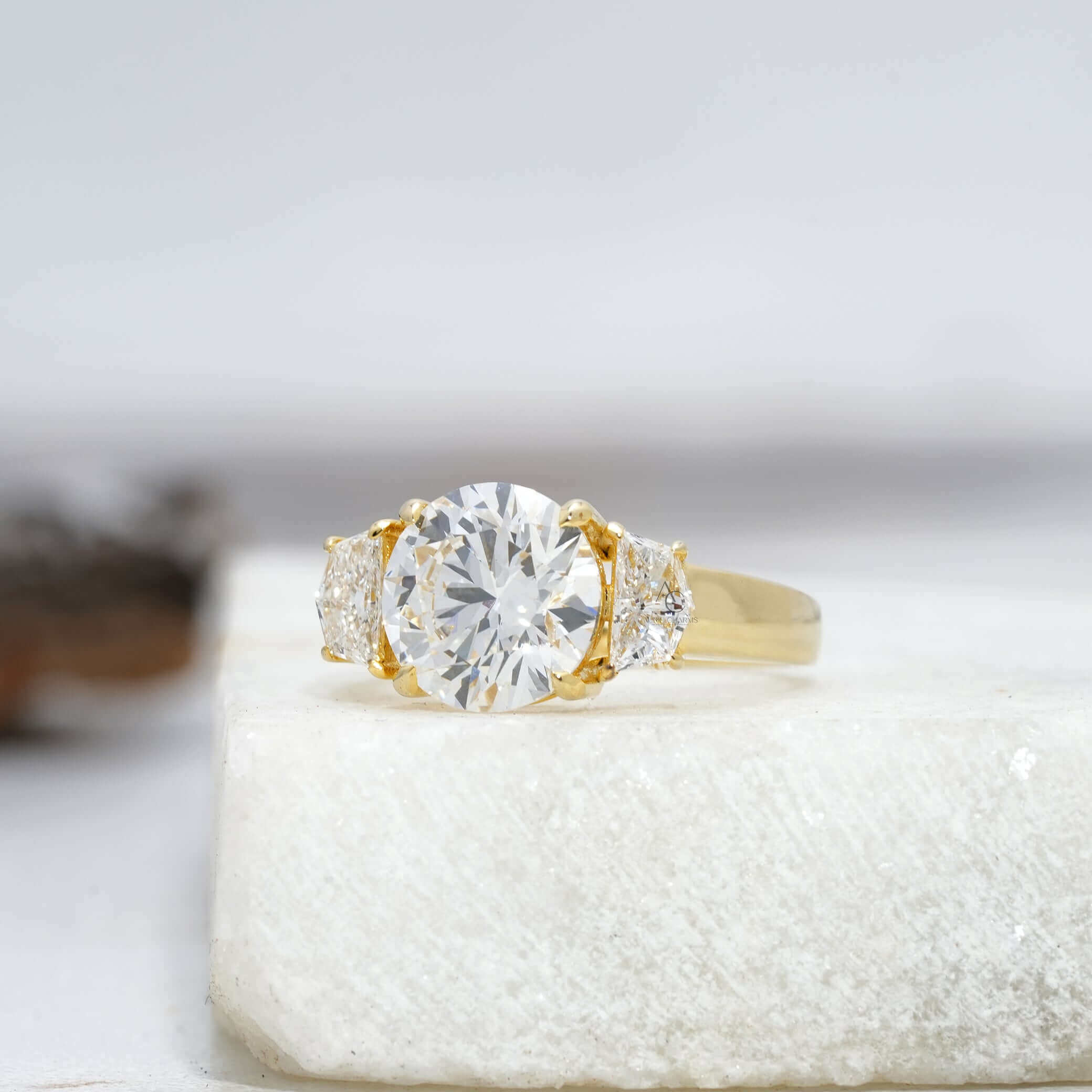 Monroe Three-Stone Round Diamond Ring