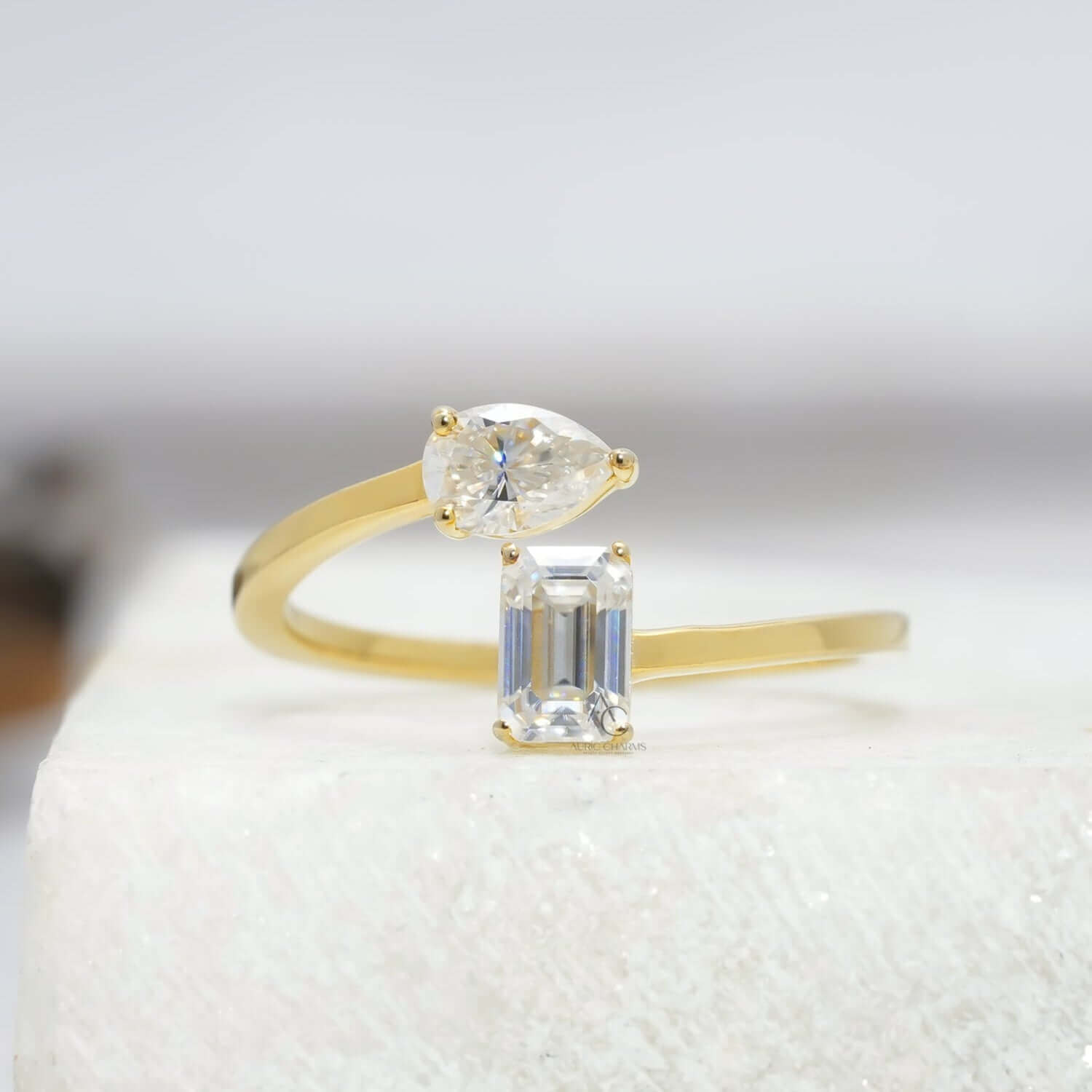 Zendaya Pear & Emerald Cut Open Diamond Ring