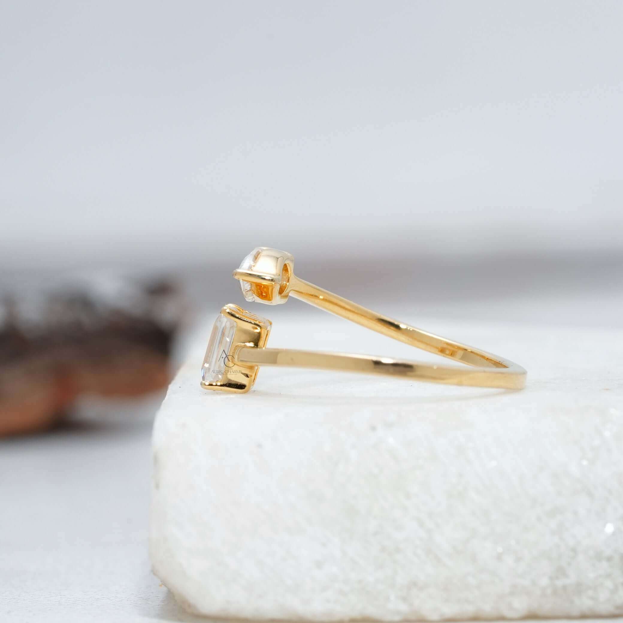 Zendaya Pear & Emerald Cut Open Diamond Ring