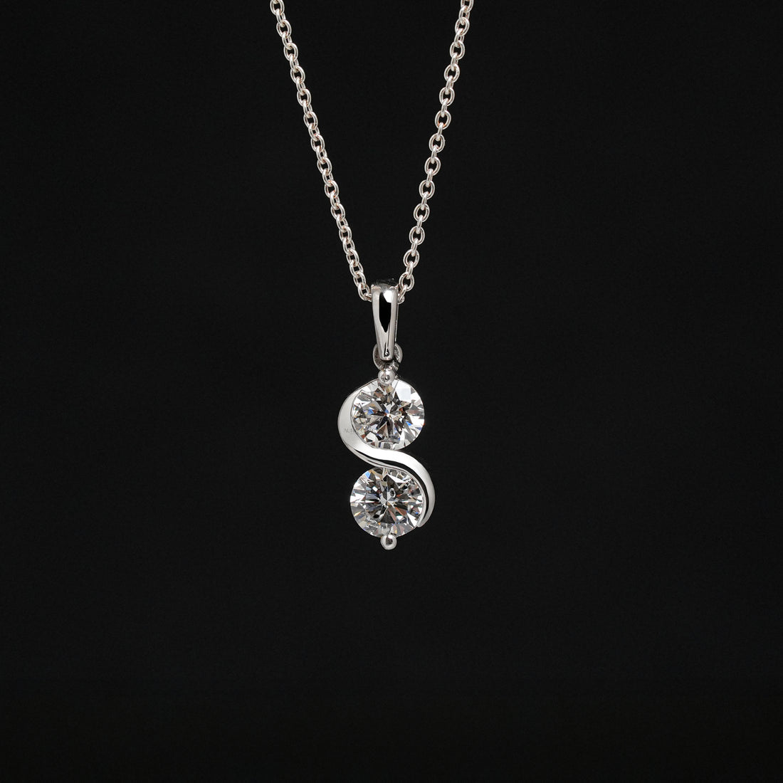 2.00 Ct Toi et Moi Round Diamond Necklace