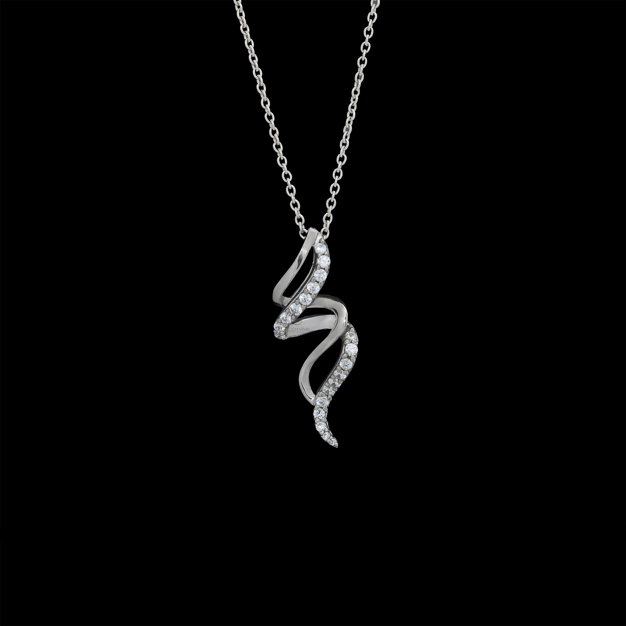 Spiral Diamond Pendant
