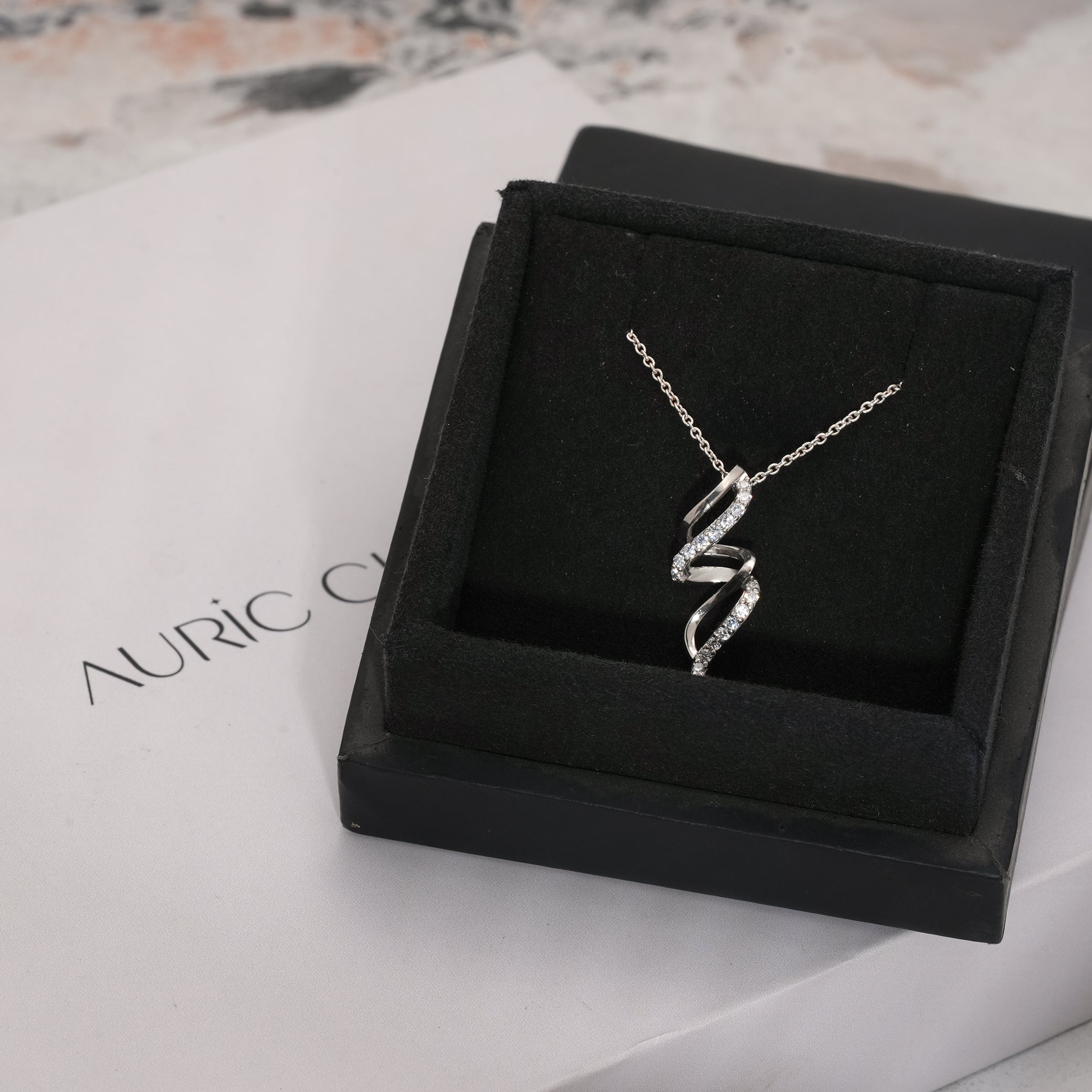 Spiral Diamond Pendant