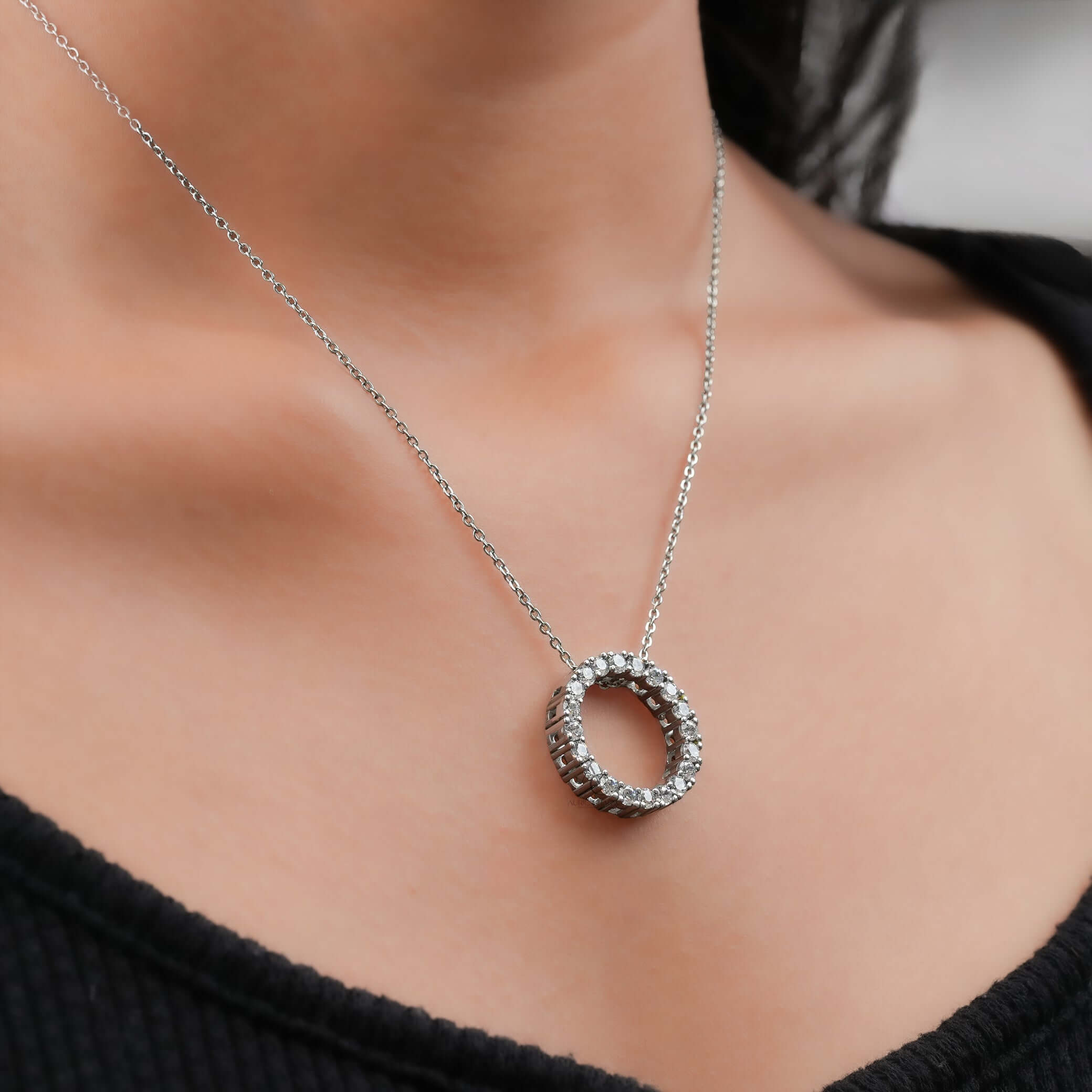 Winslet Eternal Circle Diamond Pendant Necklace