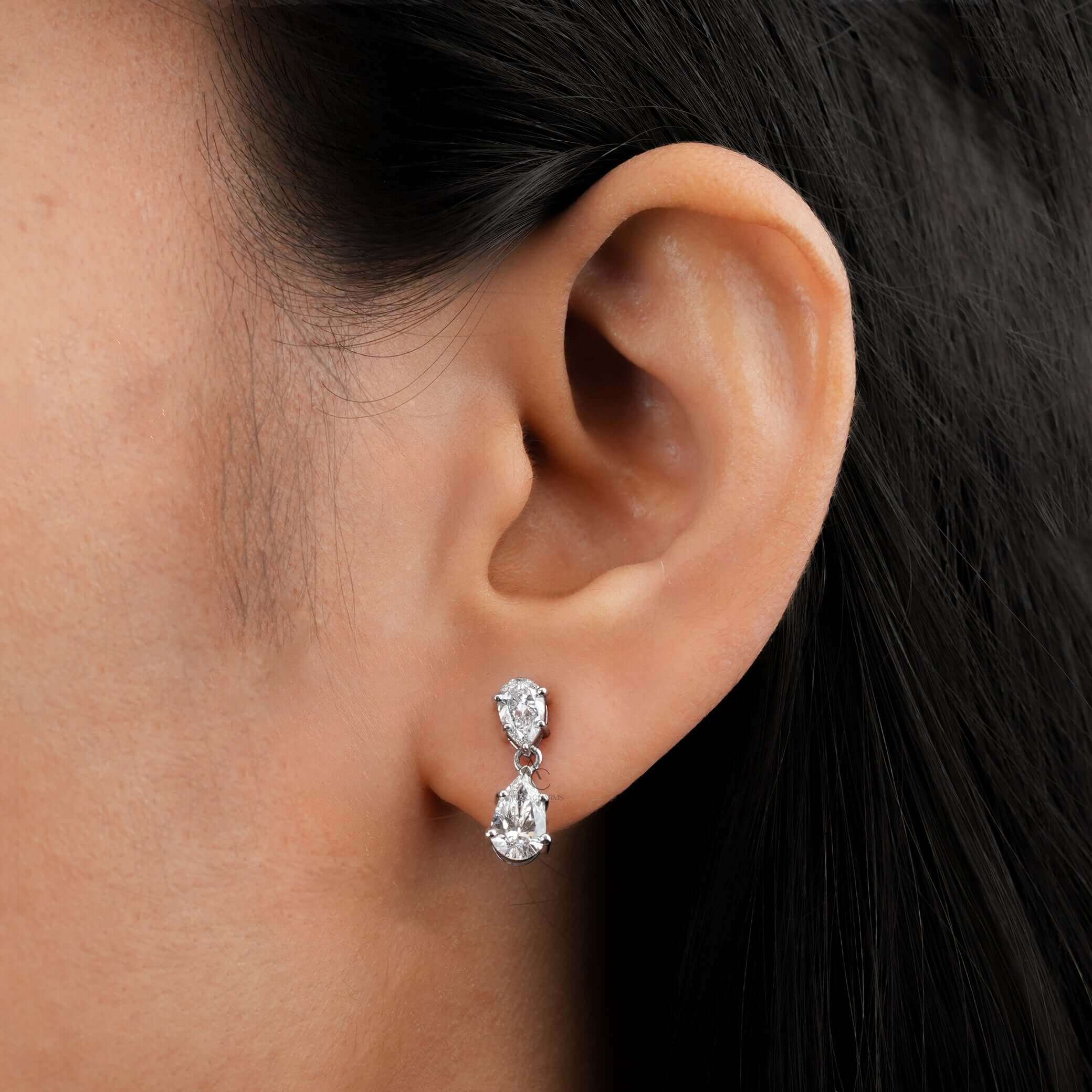 Monroe Teardrop Pear Diamond Dangle Earrings