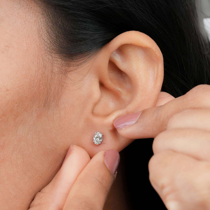 Margot Oval Cut Lab Diamond Stud Earrings